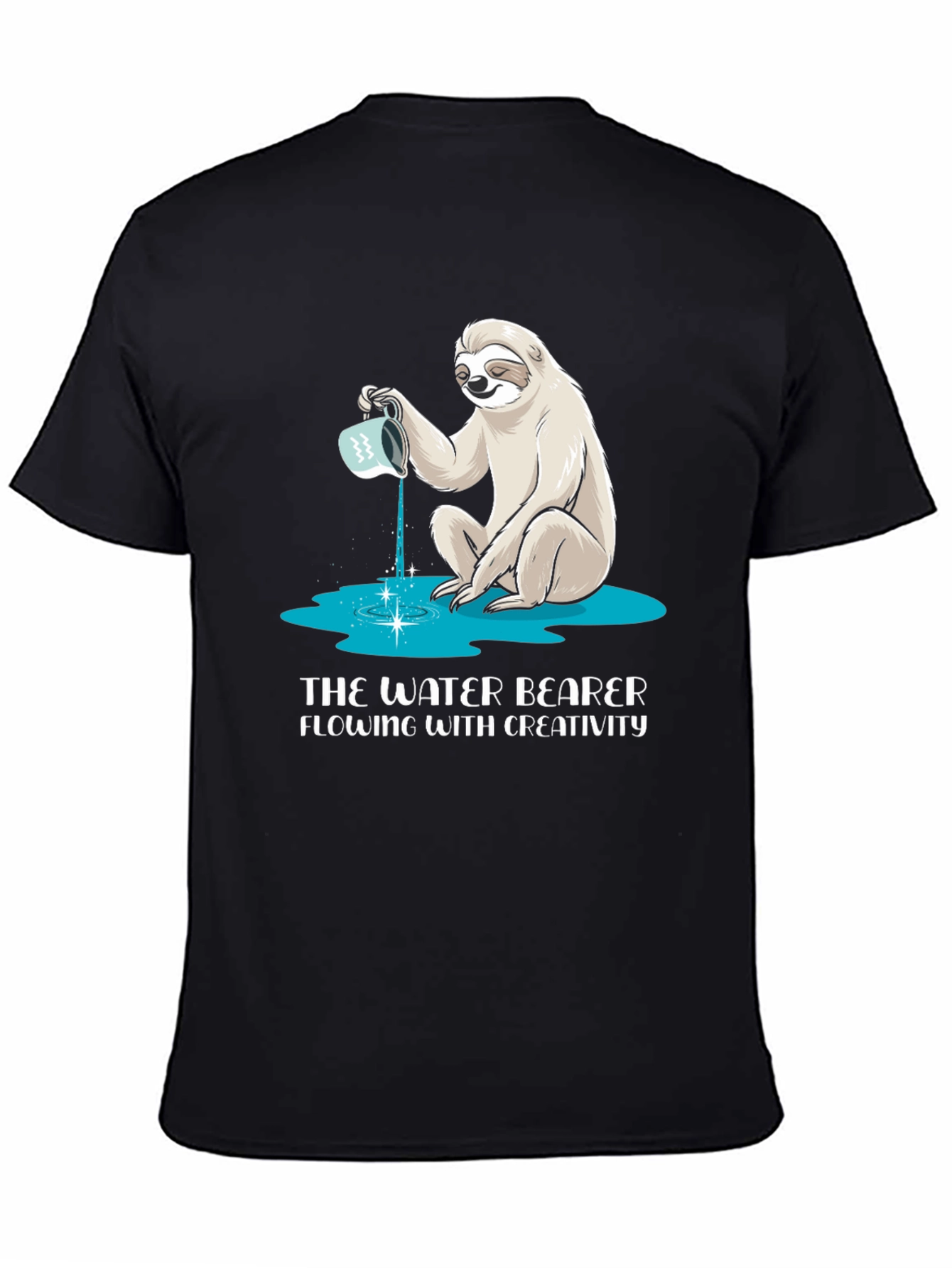 Water Bearer Sloth T-Shirt - Flowing Creativity Design