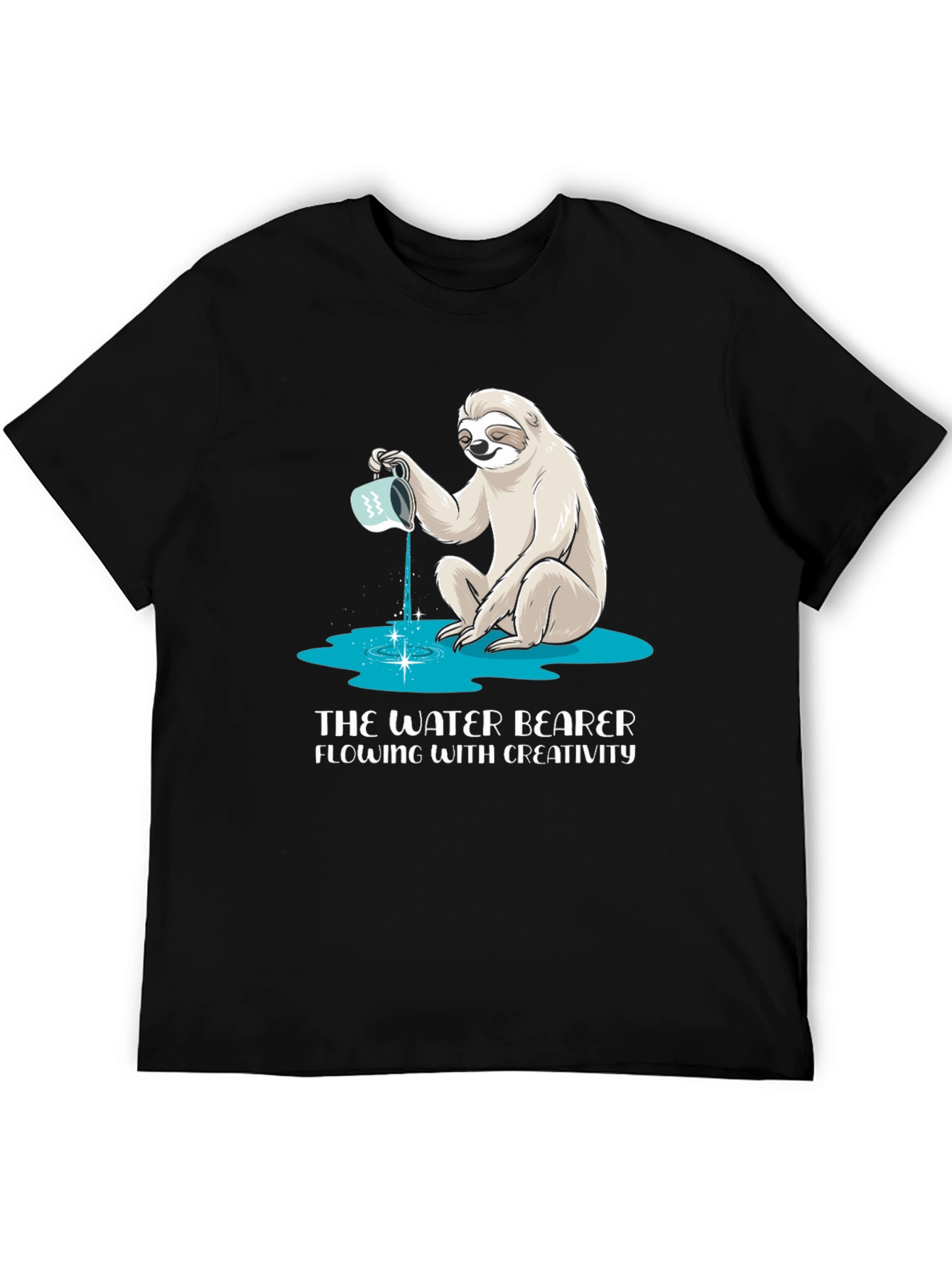 Water Bearer Sloth T-Shirt - Flowing Creativity Design
