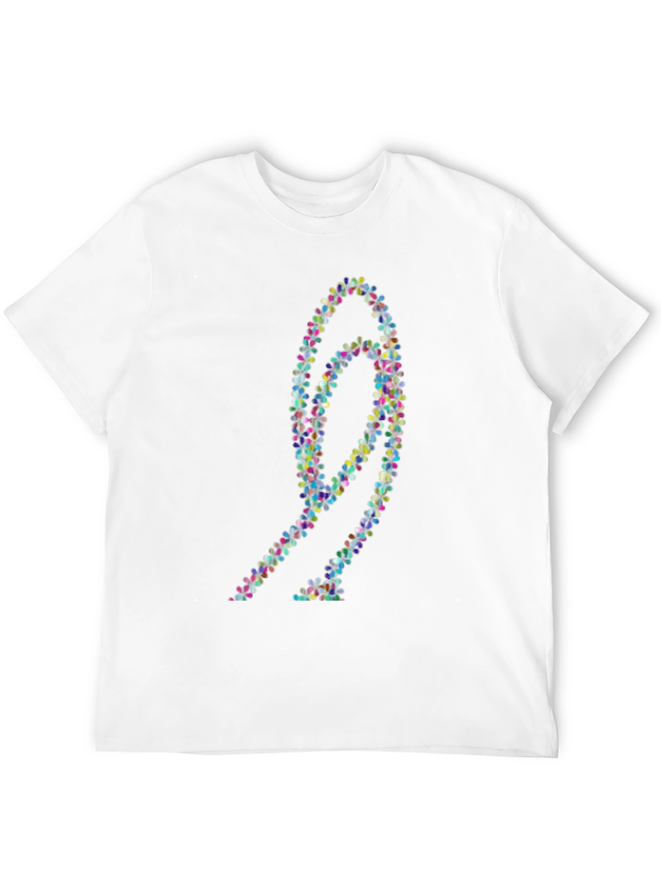 Abstract Floral Design Black T-Shirt