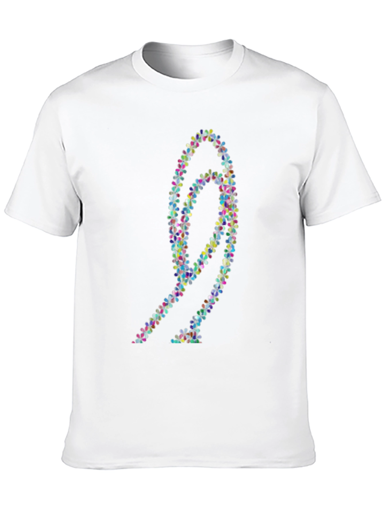 Abstract Floral Design Black T-Shirt