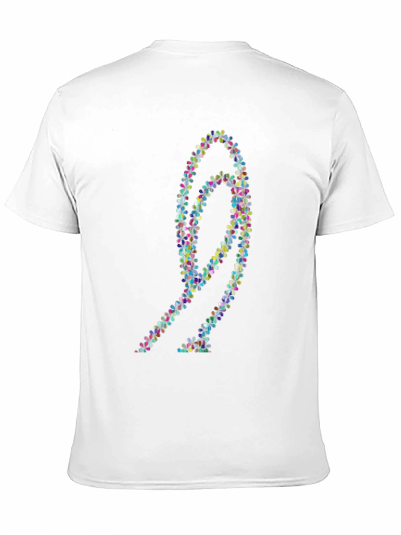 Abstract Floral Design Black T-Shirt
