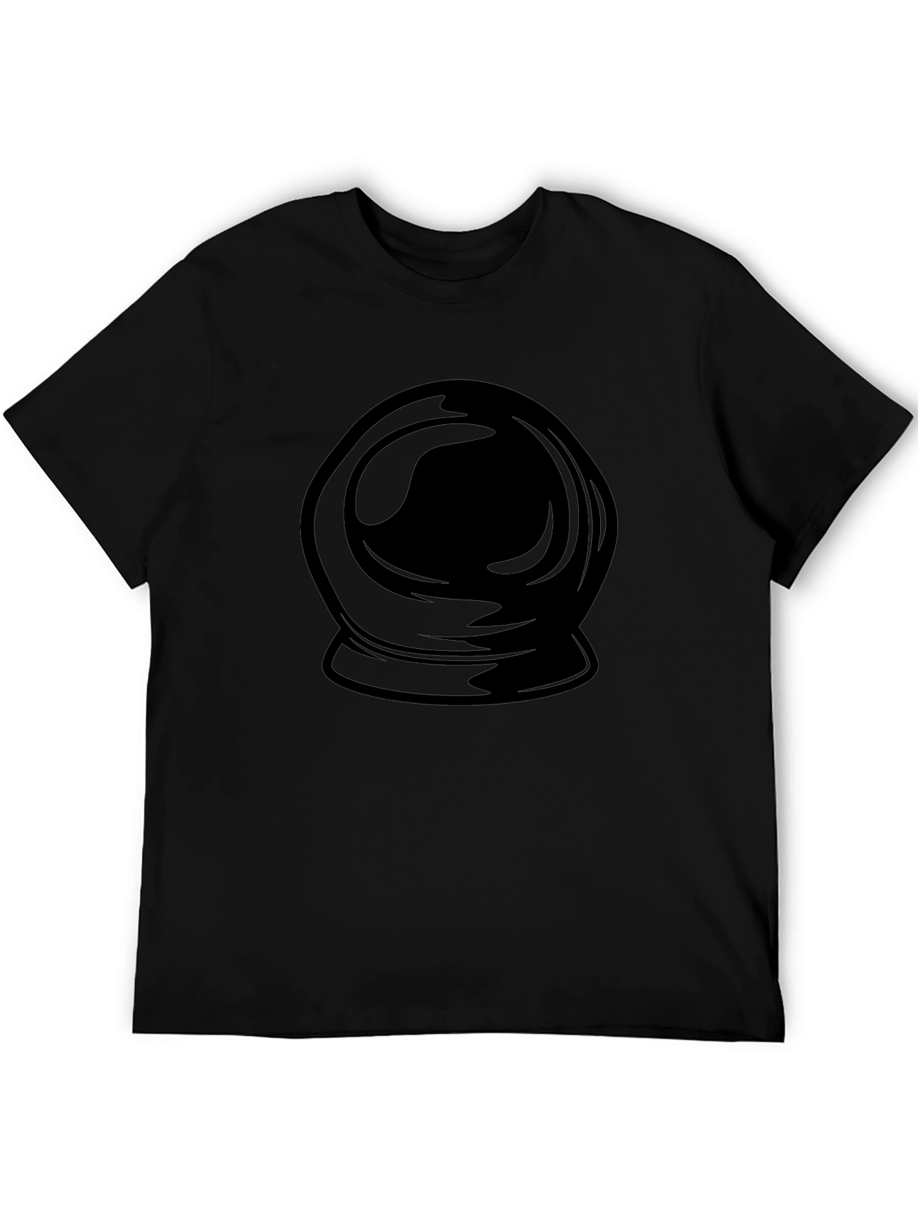 Astronaut Helmet Graphic Print Black T-Shirt