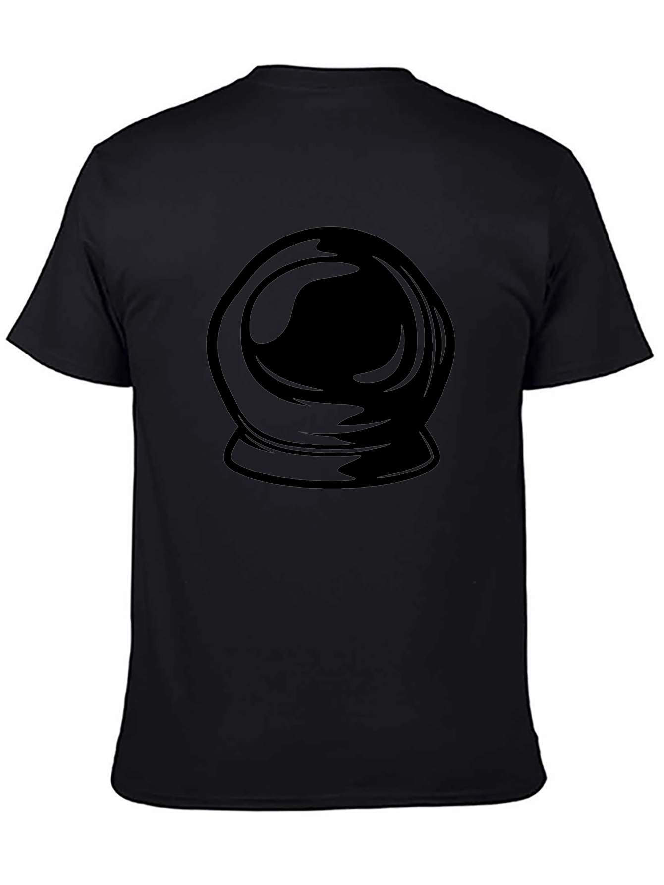Astronaut Helmet Graphic Print Black T-Shirt