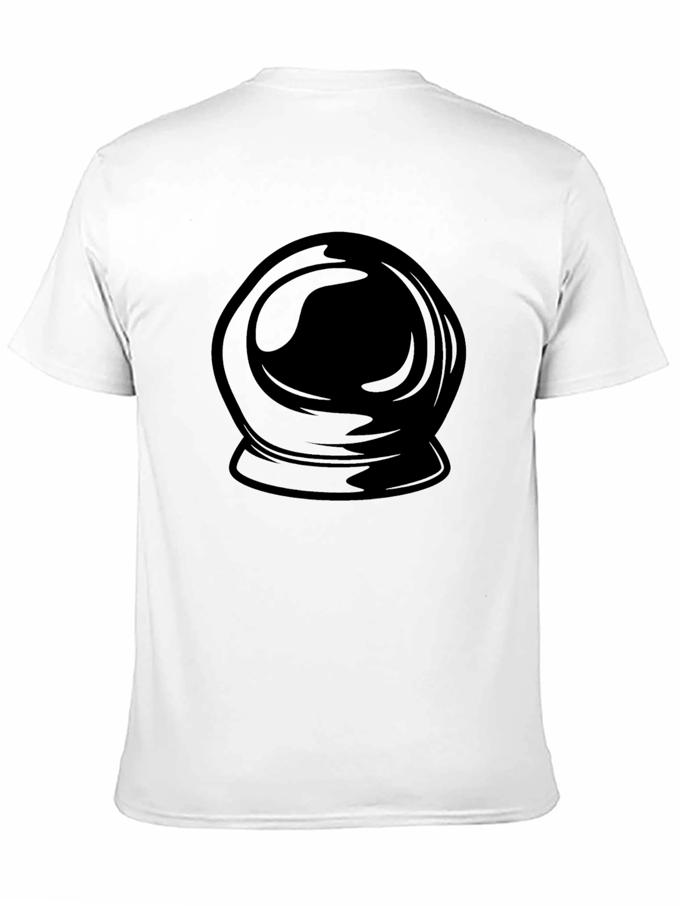 Astronaut Helmet Graphic Print Black T-Shirt