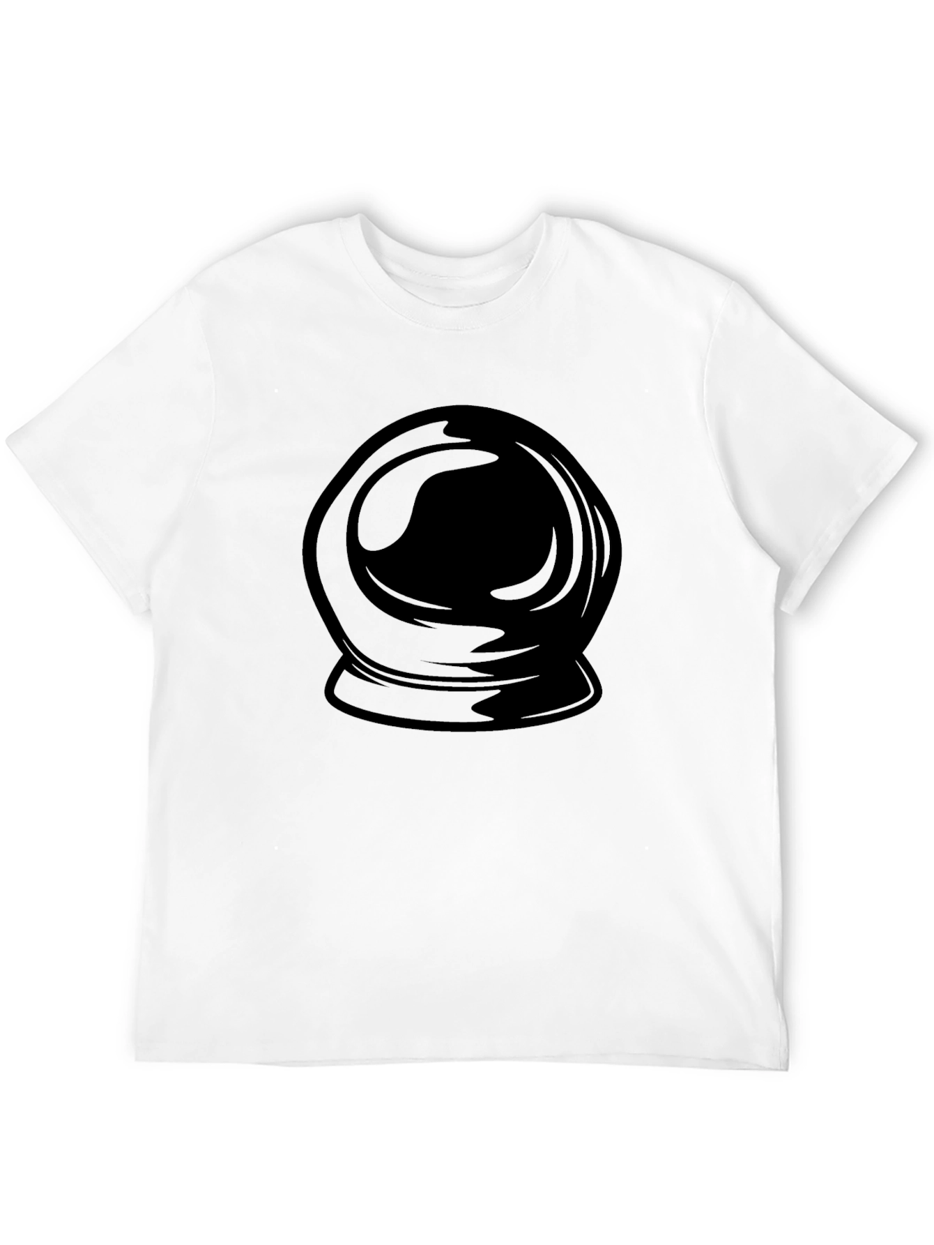 Astronaut Helmet Graphic Print Black T-Shirt