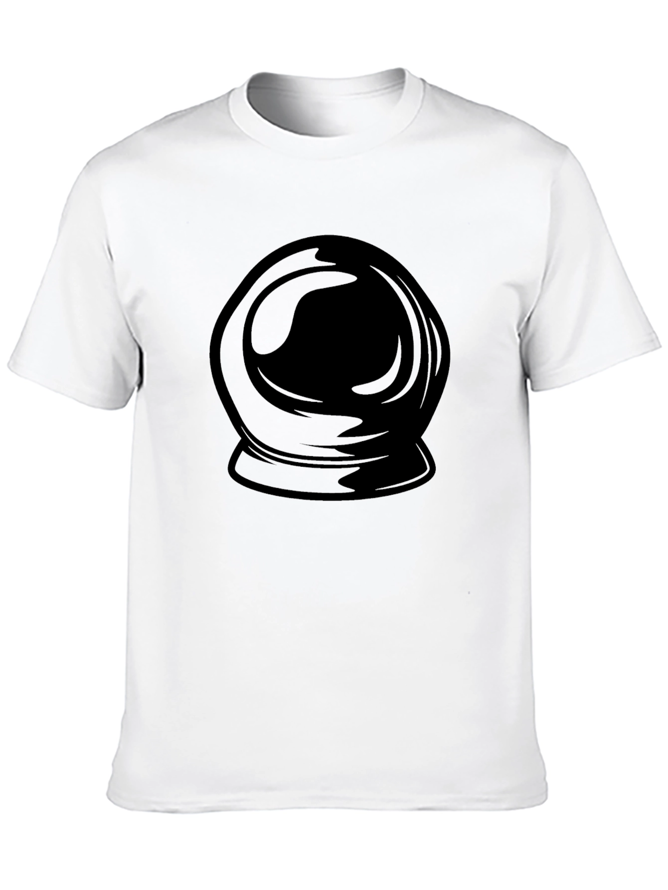 Astronaut Helmet Graphic Print Black T-Shirt
