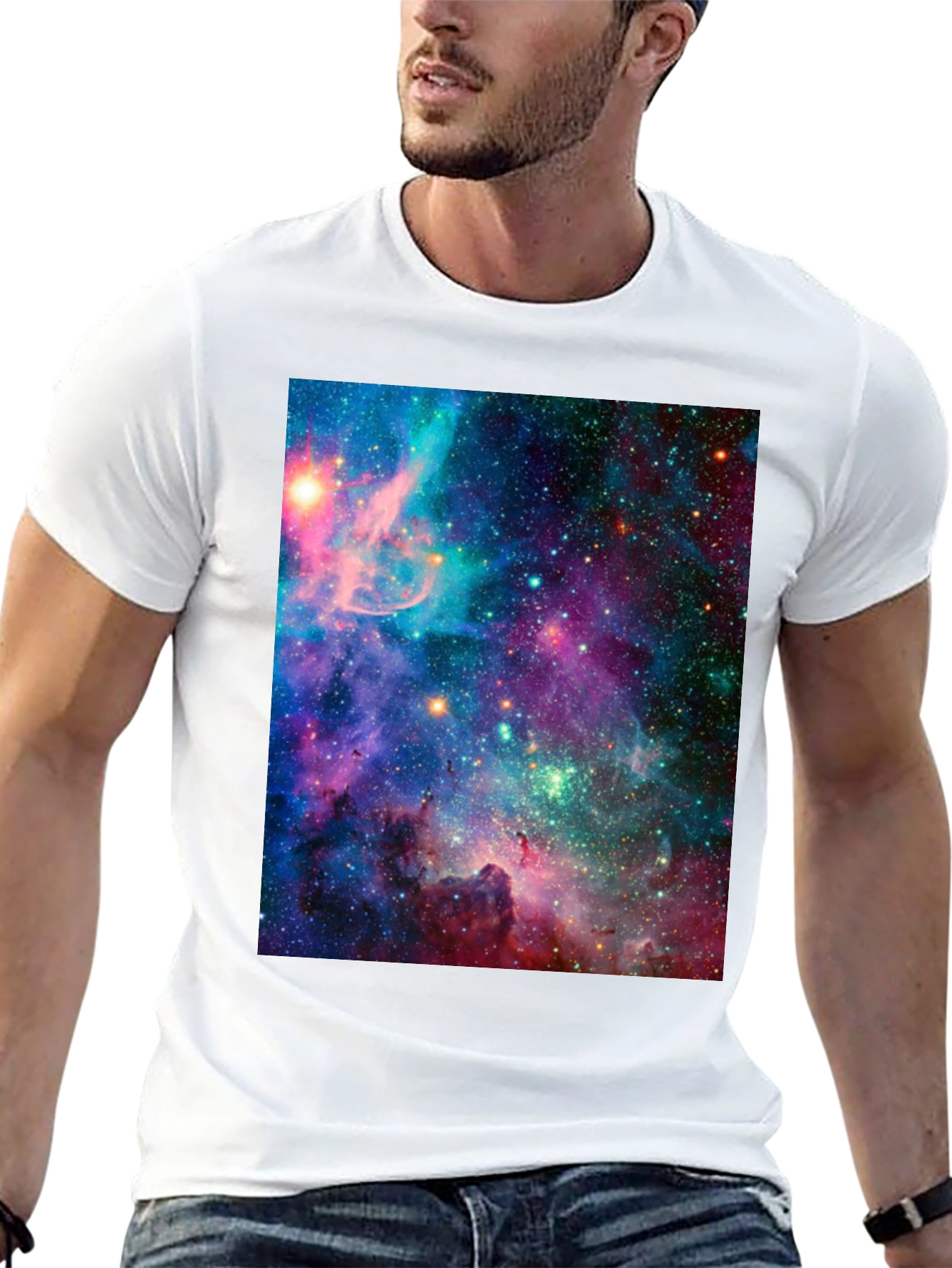Galaxy Print Black T-Shirt