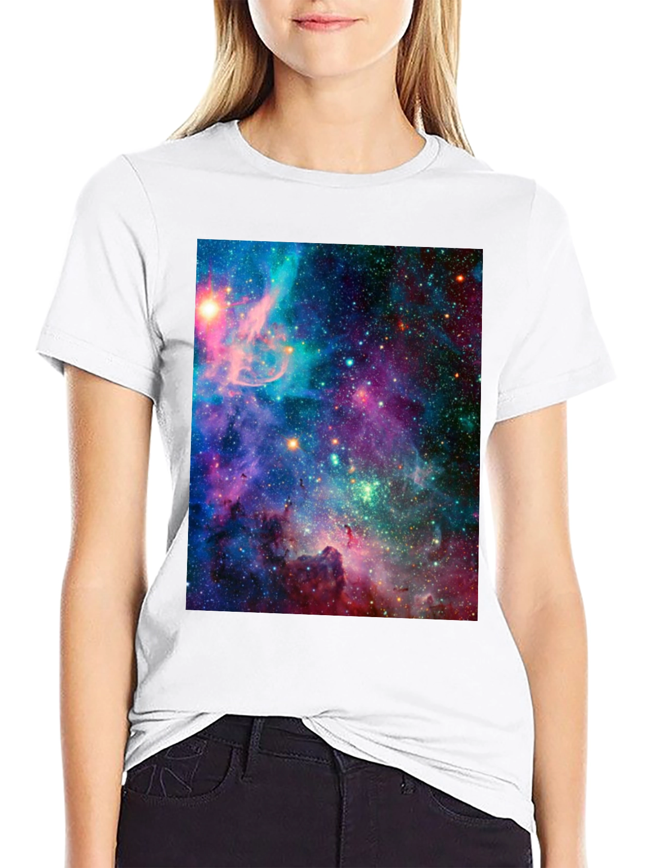 Galaxy Print Black T-Shirt