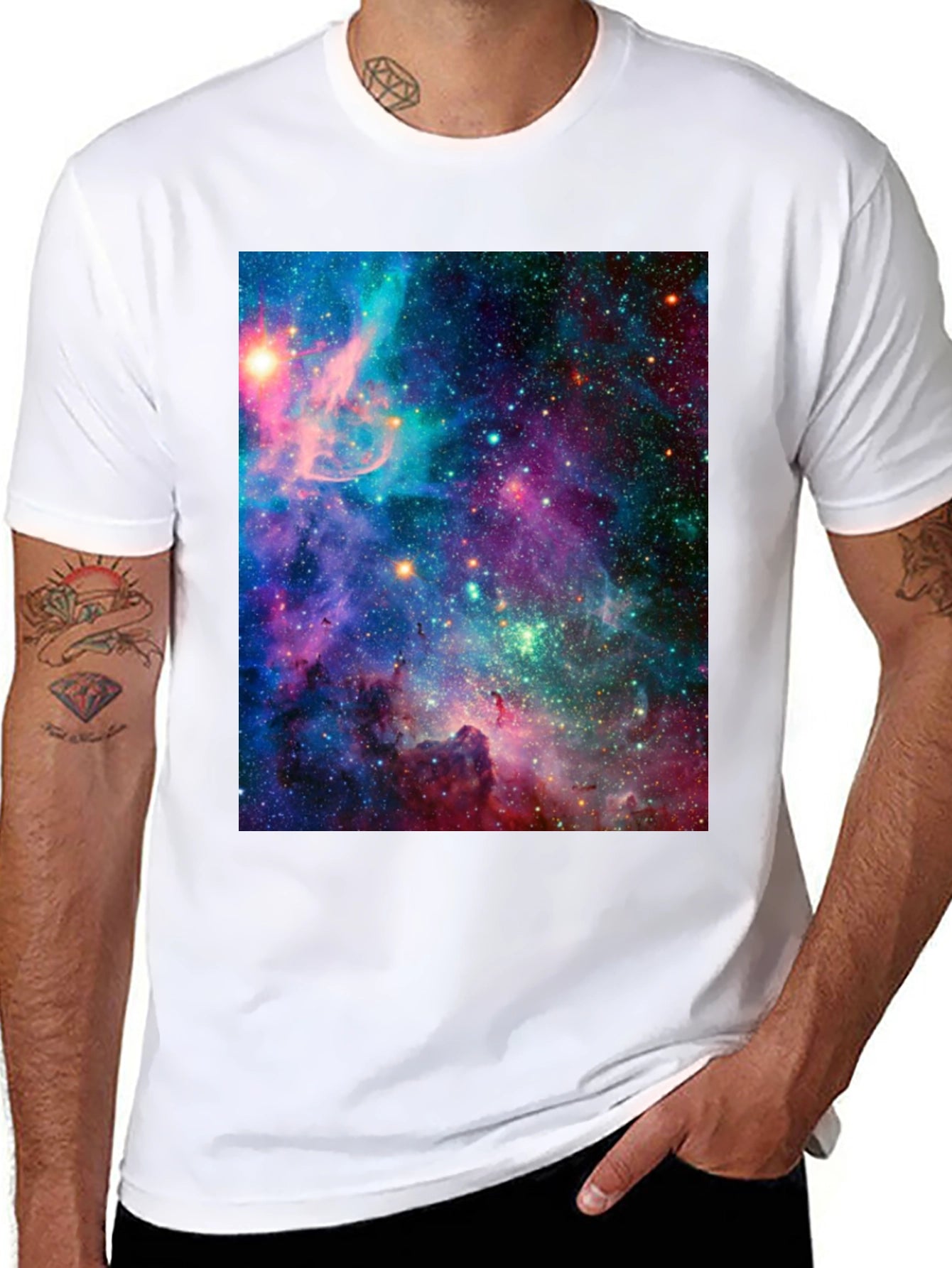 Galaxy Print Black T-Shirt