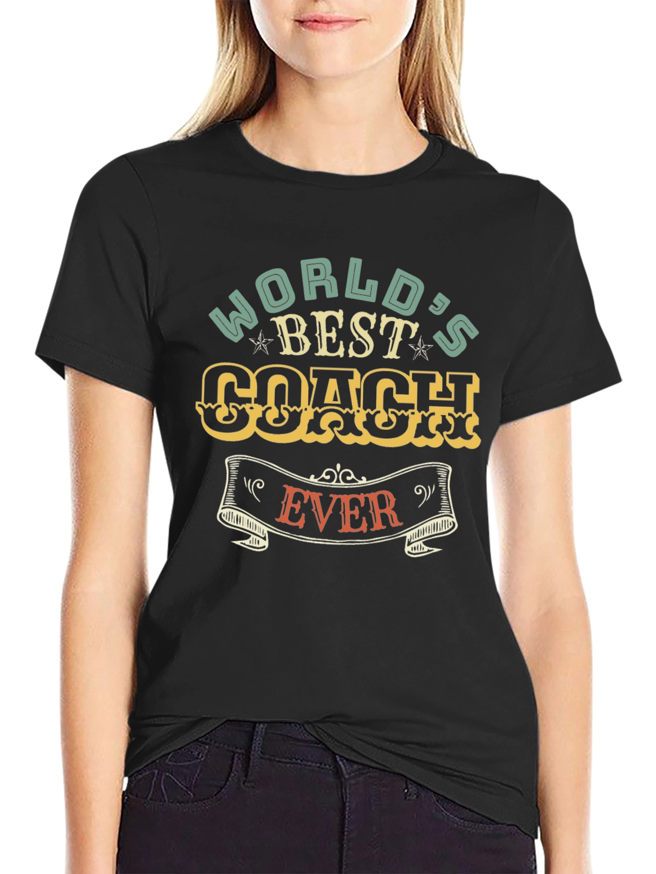 Worlds Best Coach Ever Graphic T-Shirt