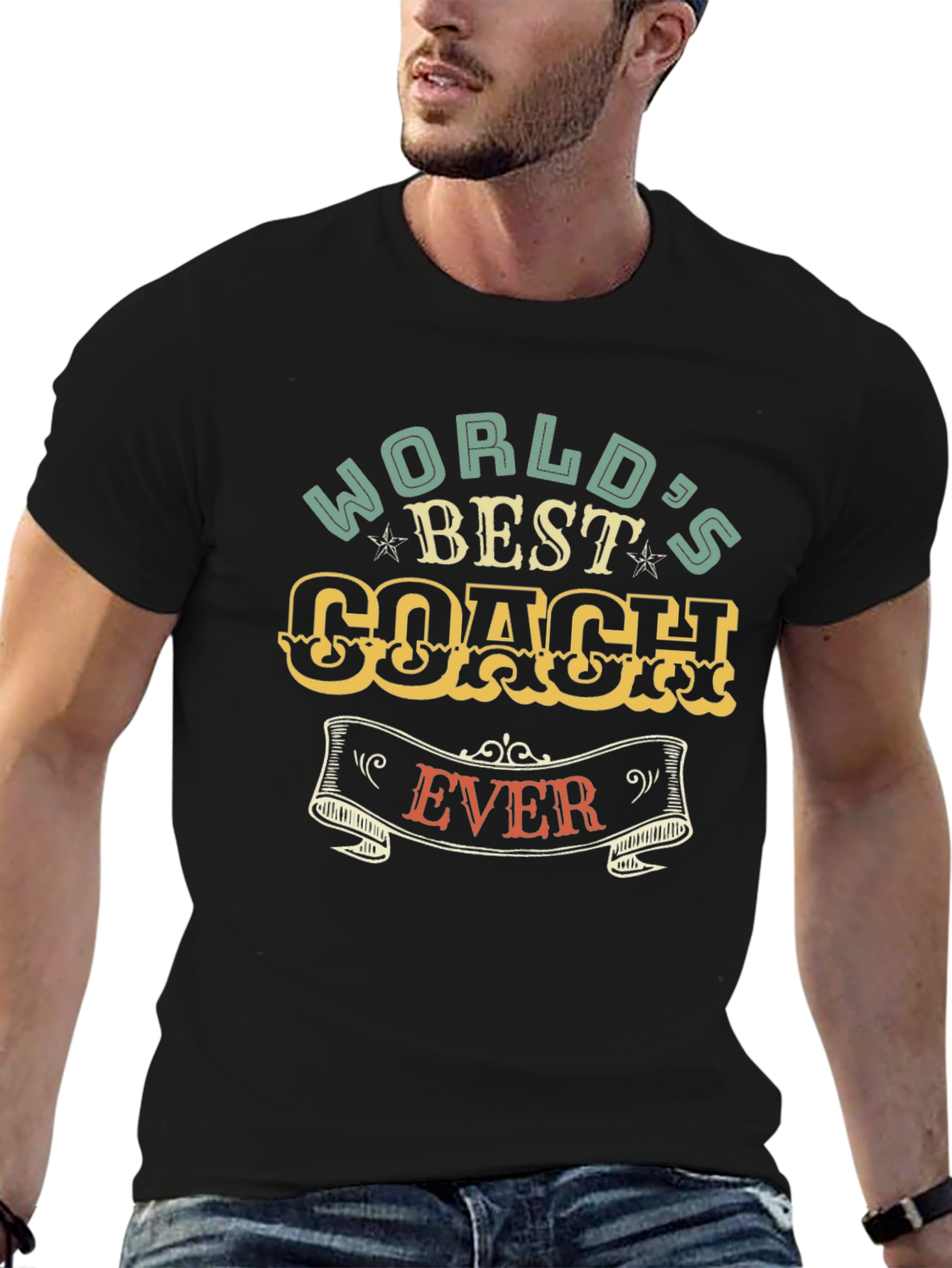 Worlds Best Coach Ever Graphic T-Shirt