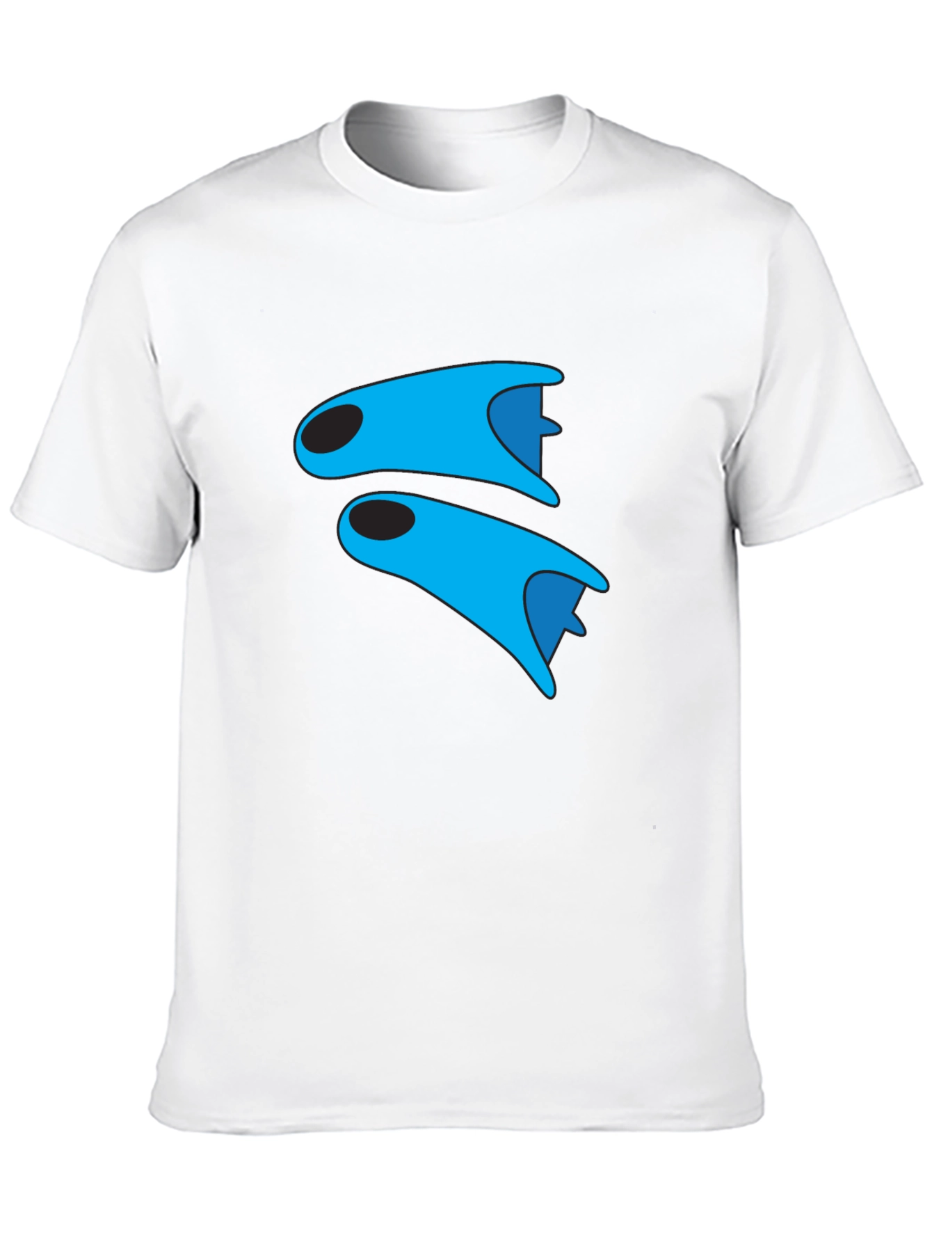 Blue Fins Graphic Black T-Shirt