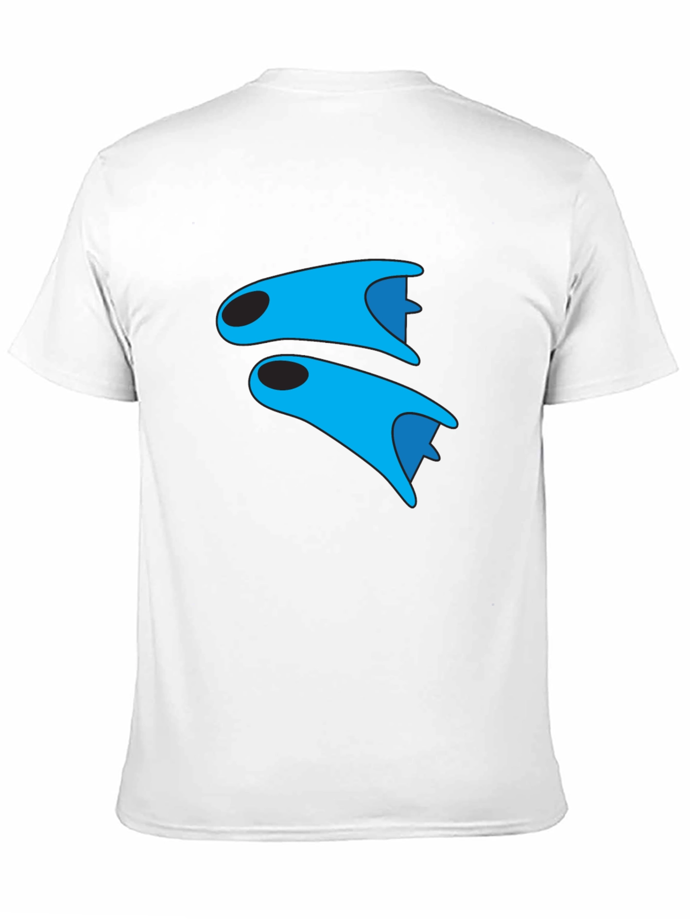 Blue Fins Graphic Black T-Shirt