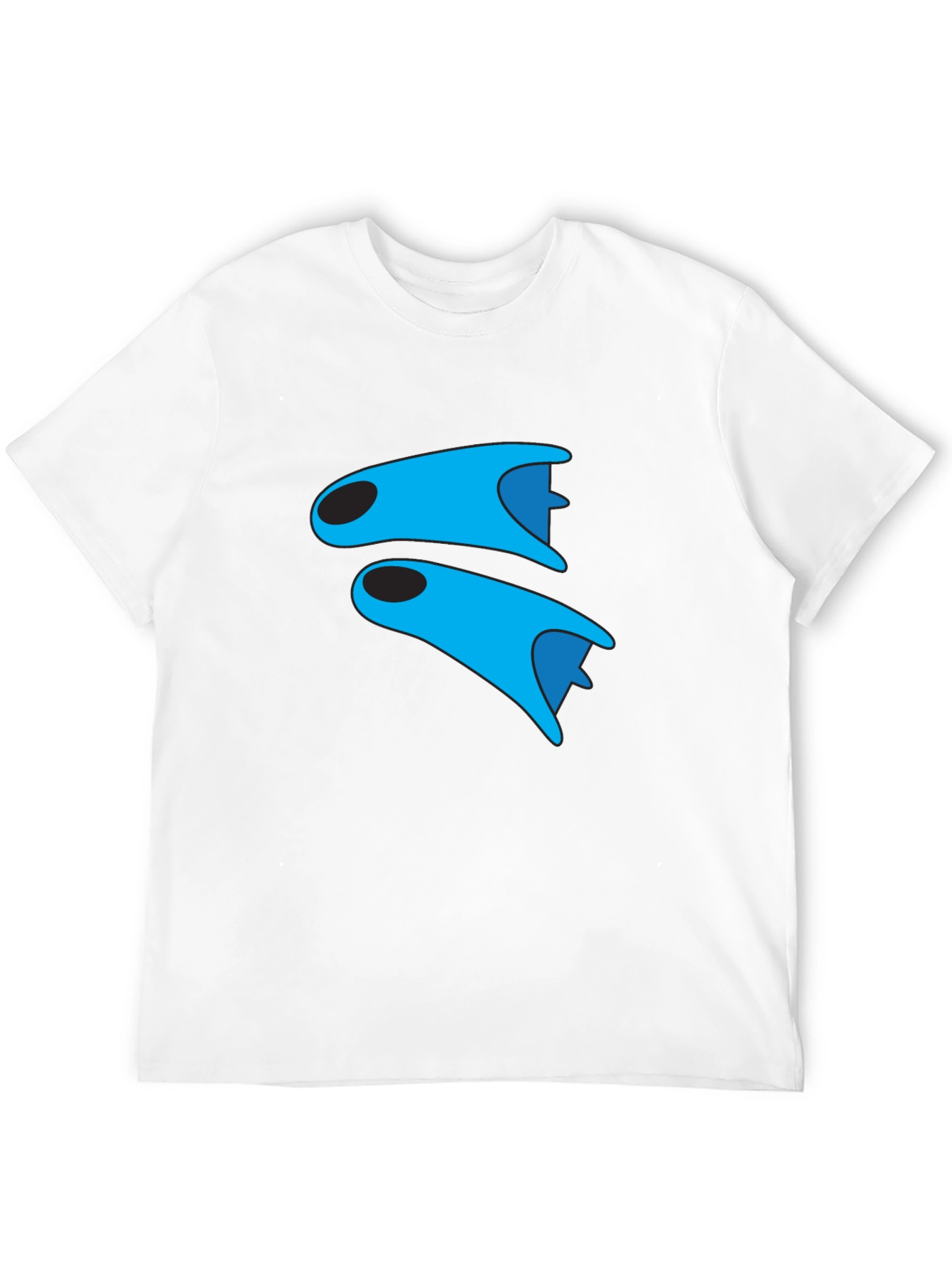 Blue Fins Graphic Black T-Shirt