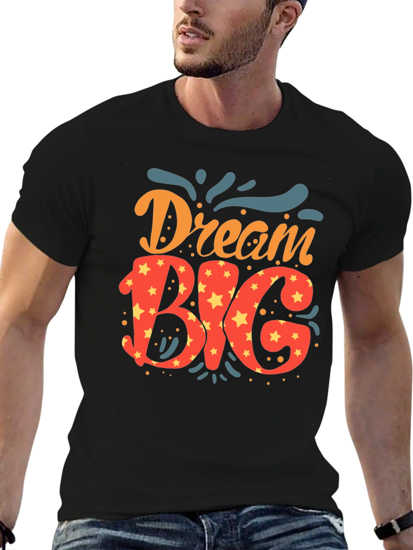 Dream Big Graphic Tee - Black Casual Shirt