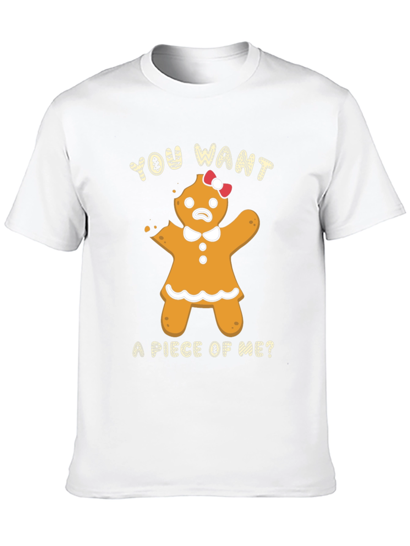 Gingerbread Woman Bite Me Funny Christmas T-Shirt