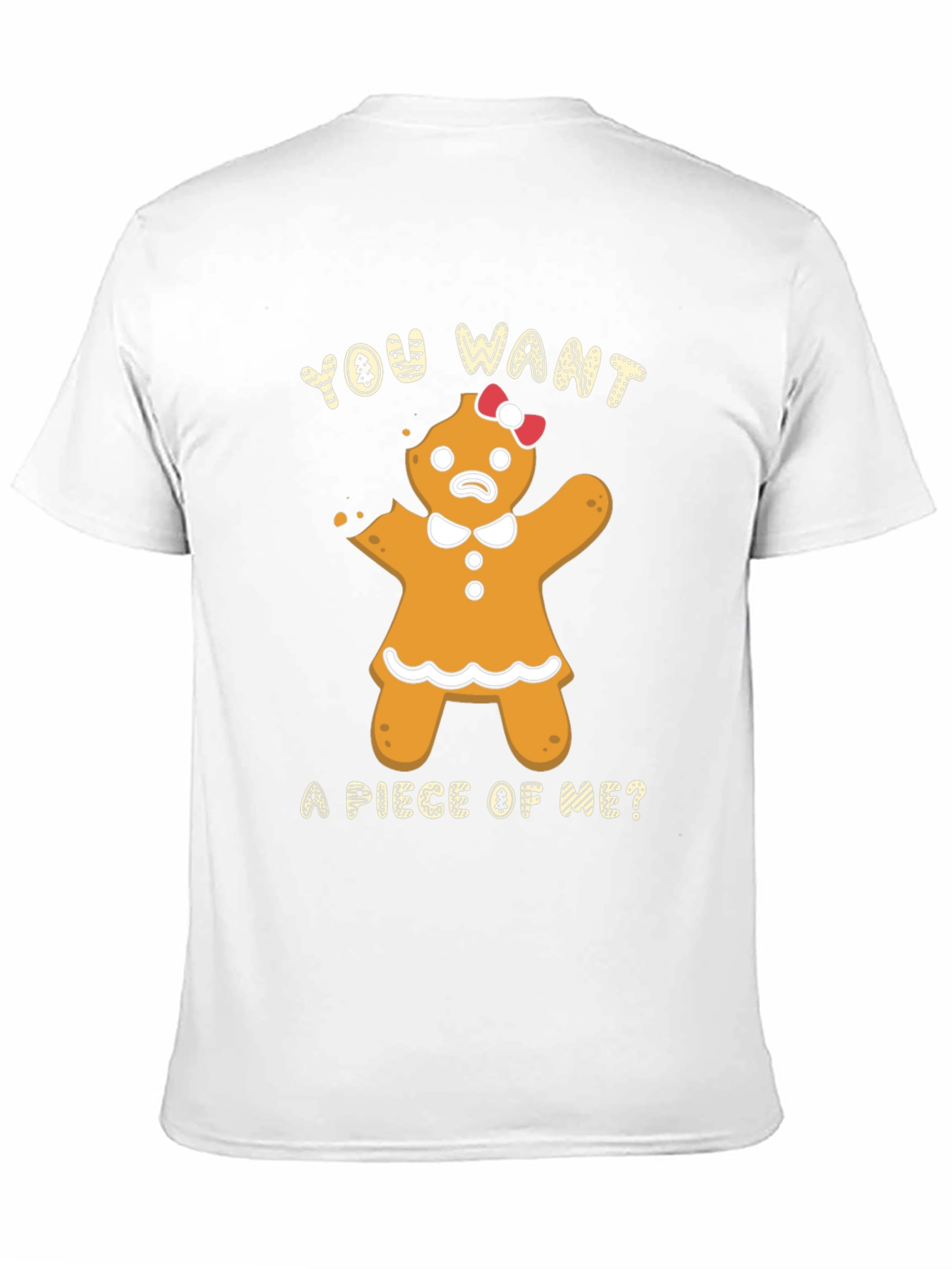 Gingerbread Woman Bite Me Funny Christmas T-Shirt