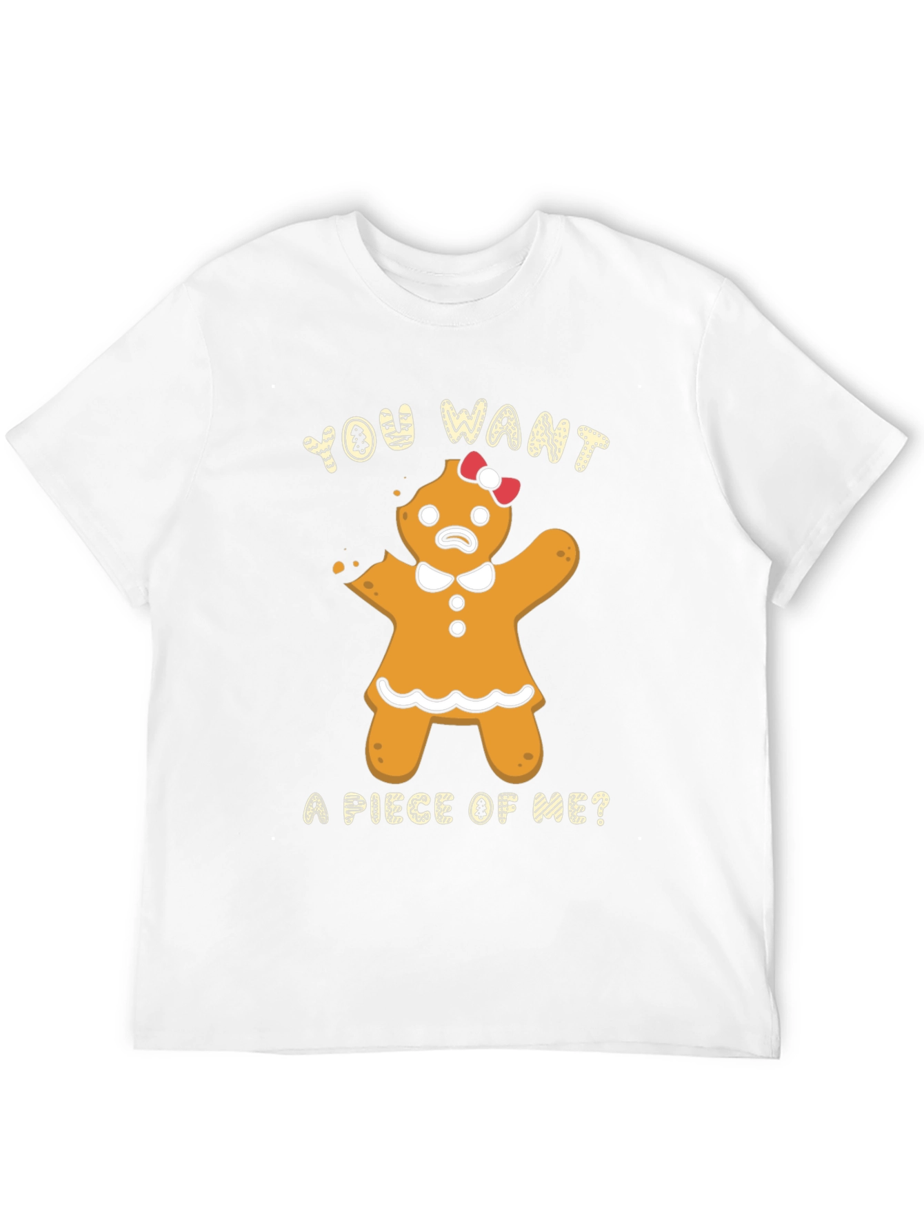 Gingerbread Woman Bite Me Funny Christmas T-Shirt