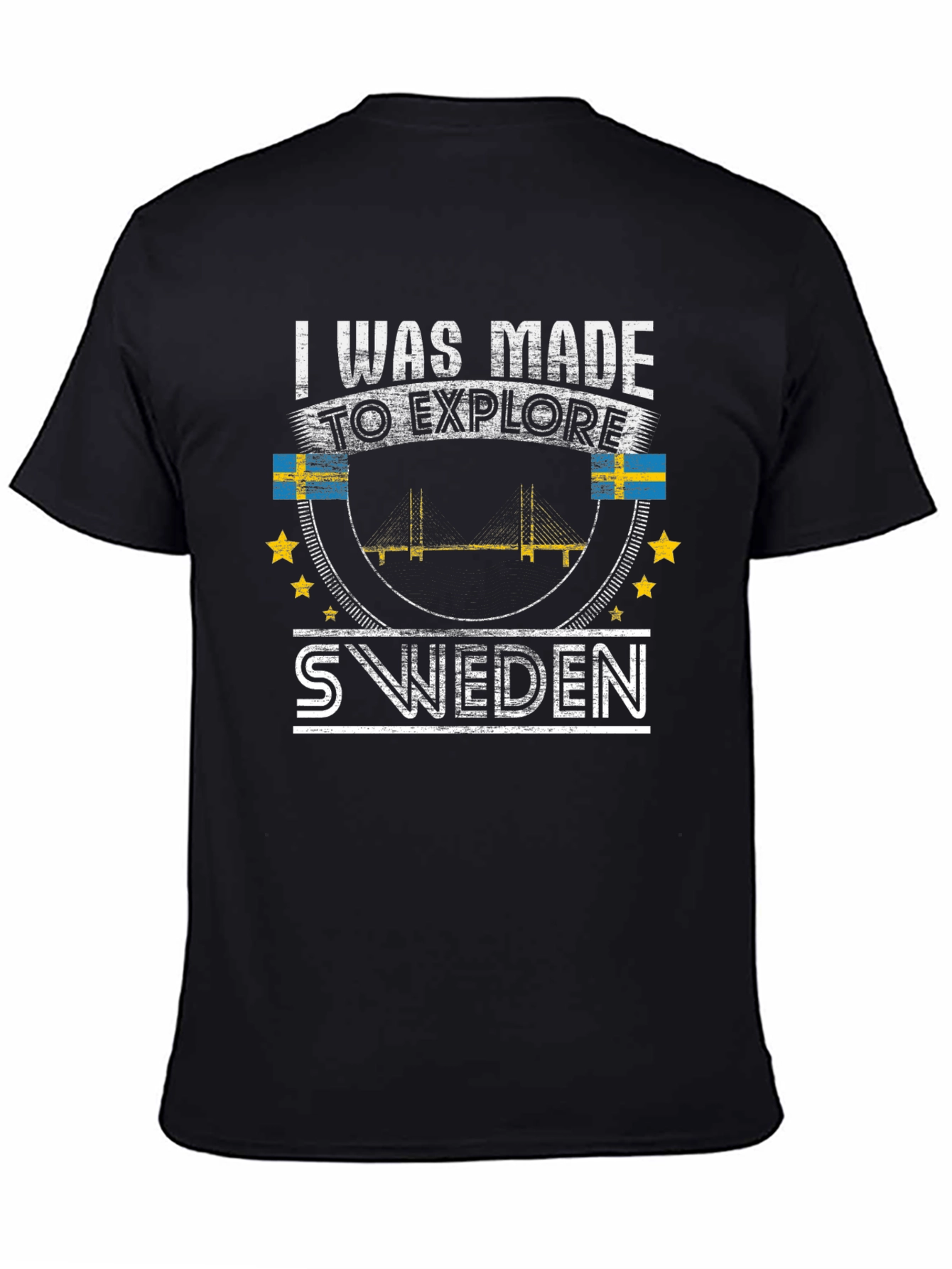 Sweden Explore T-Shirt - Black Graphic Tee