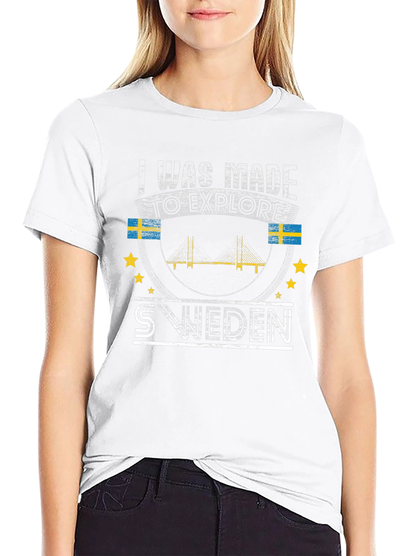 Sweden Explore T-Shirt - Black Graphic Tee