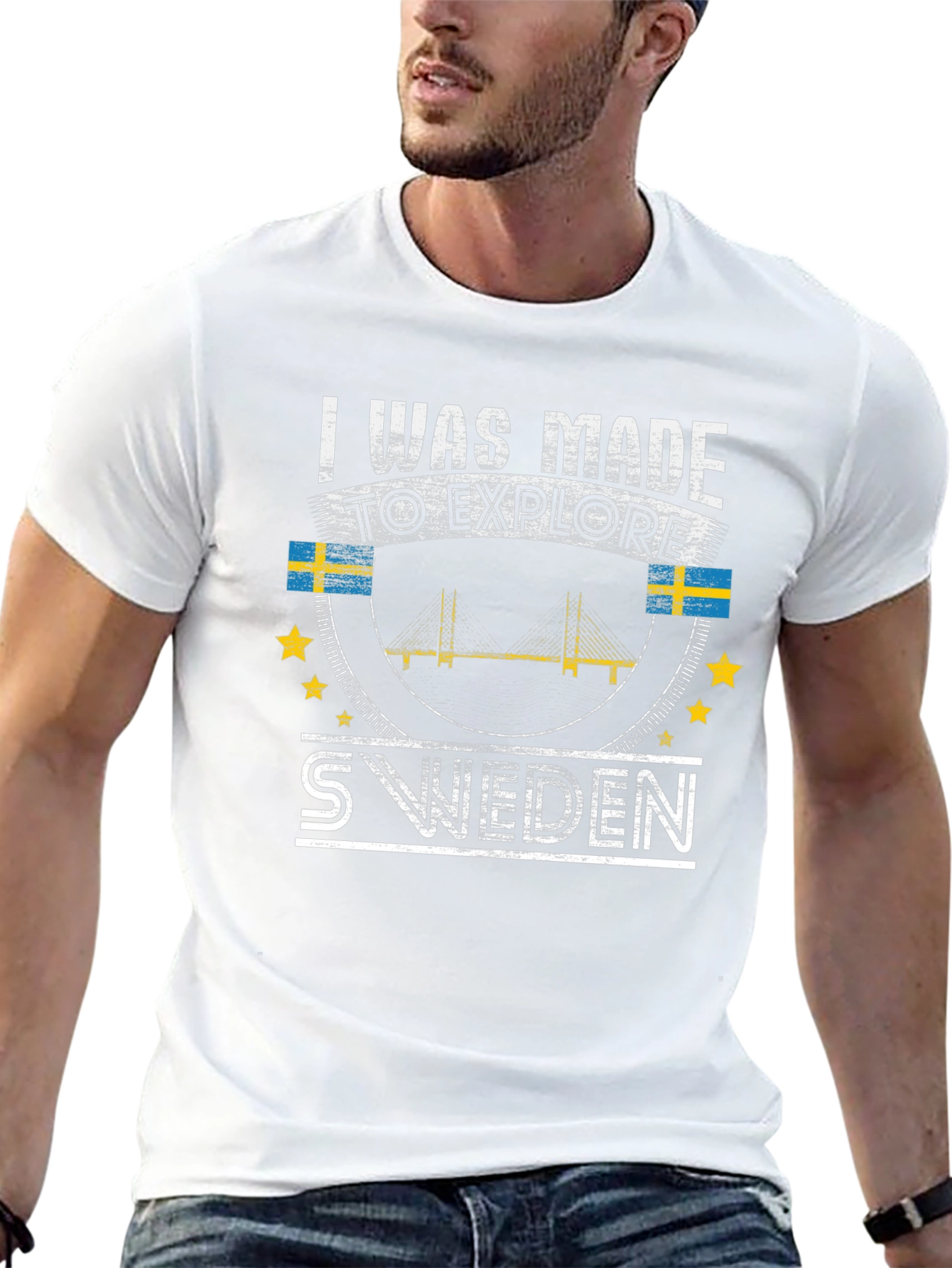 Sweden Explore T-Shirt - Black Graphic Tee
