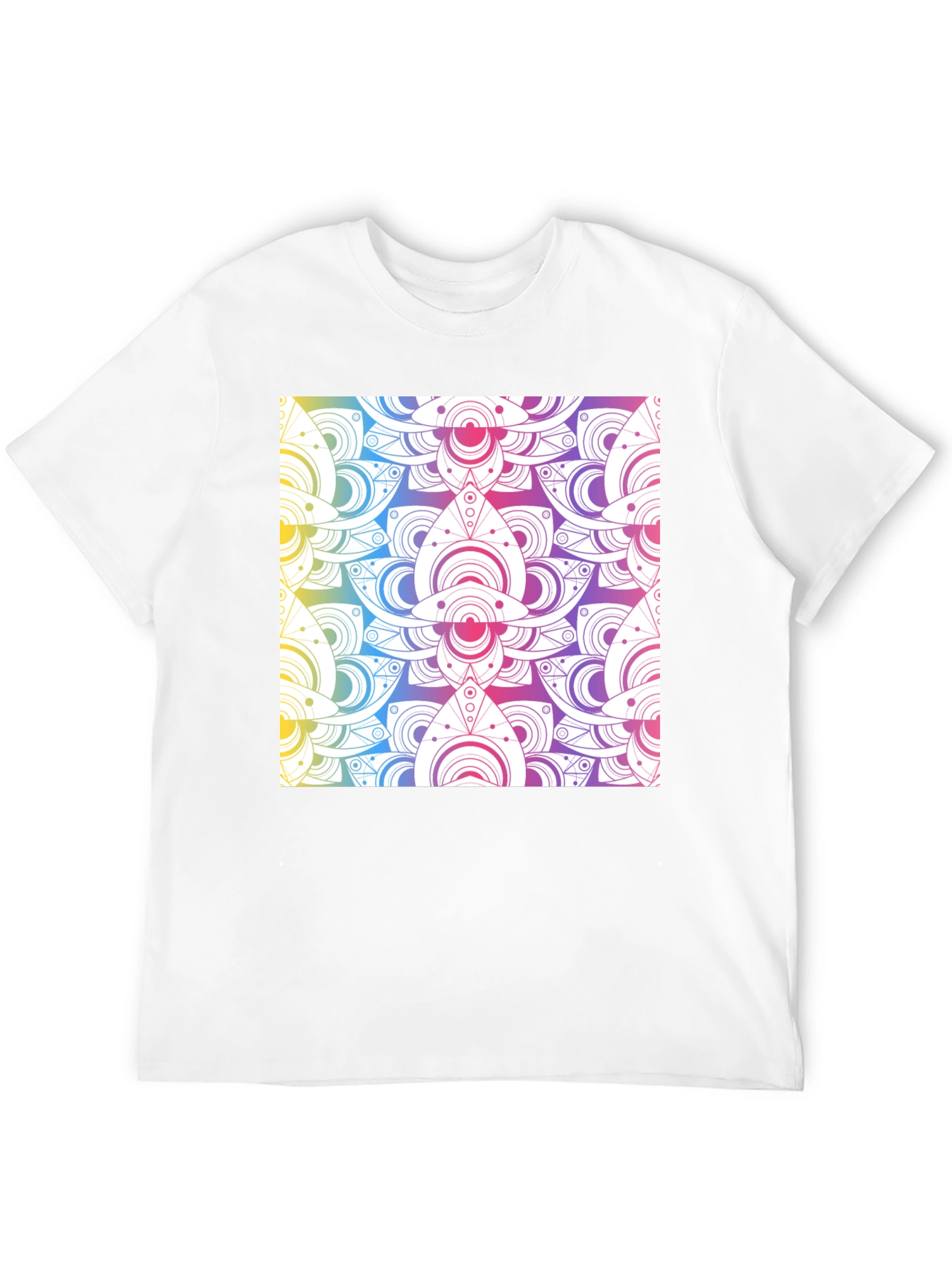 Rainbow Mandala Graphic Black T-Shirt