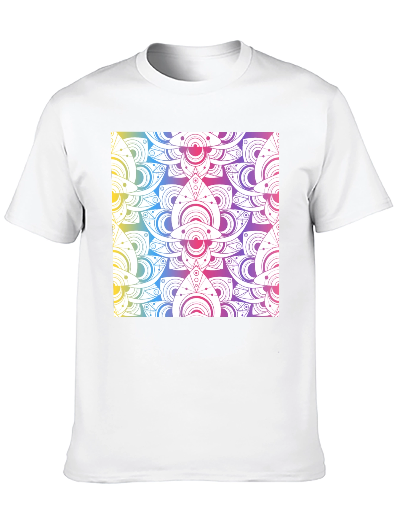 Rainbow Mandala Graphic Black T-Shirt