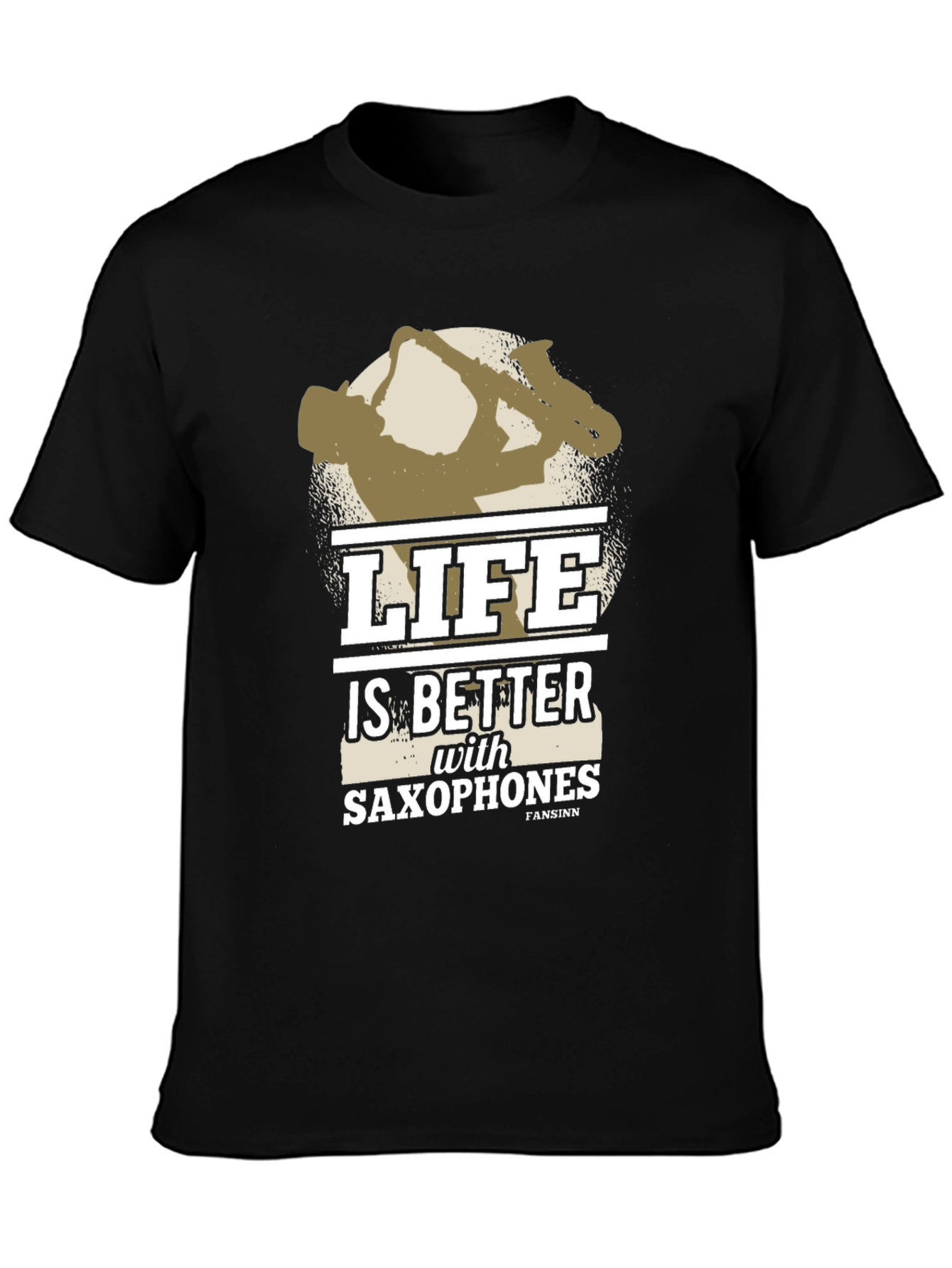 Life is Better with Saxophones T-Shirt - Black