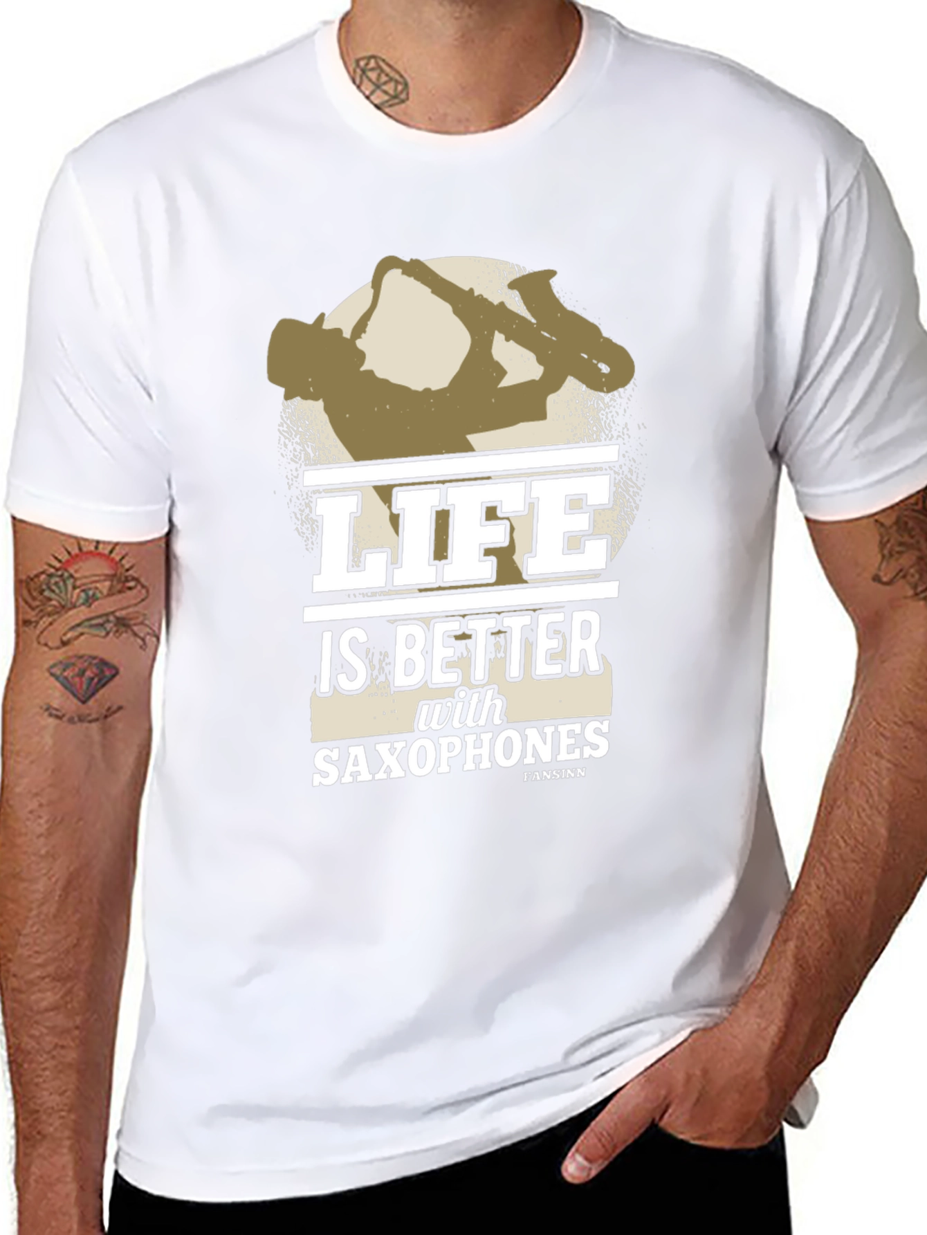 Life is Better with Saxophones T-Shirt - Black