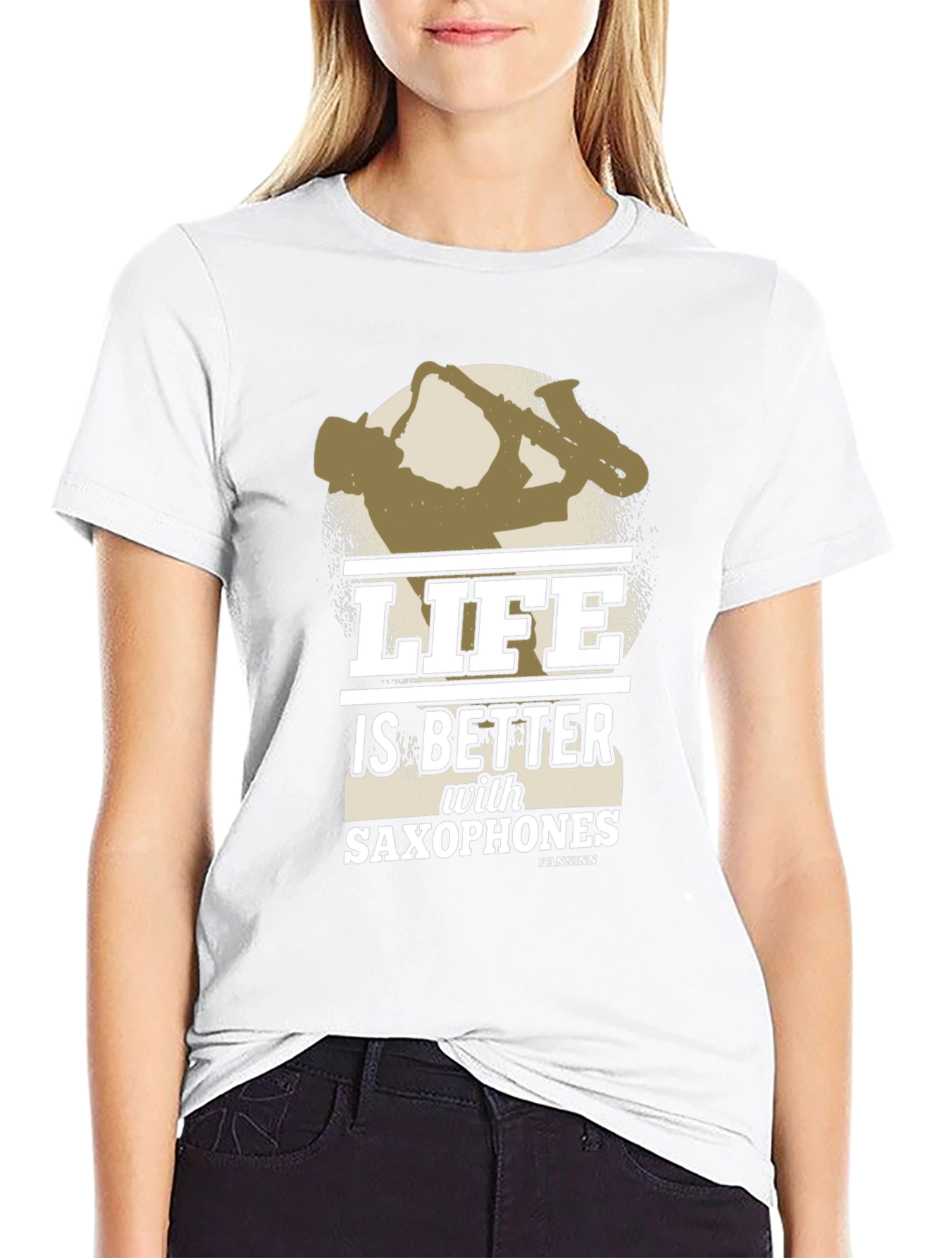 Life is Better with Saxophones T-Shirt - Black