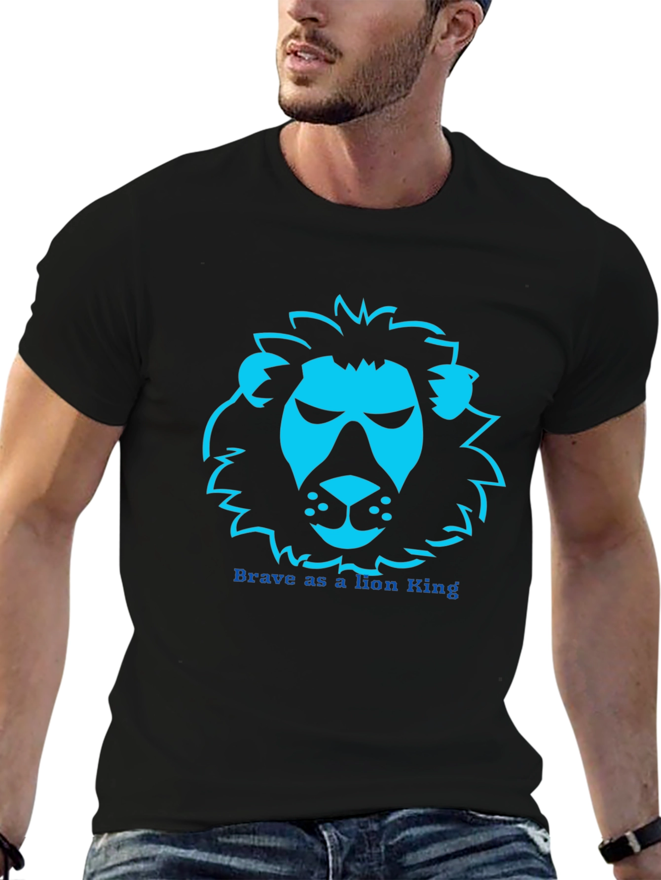 Lion King Brave T-Shirt - Black Graphic Tee