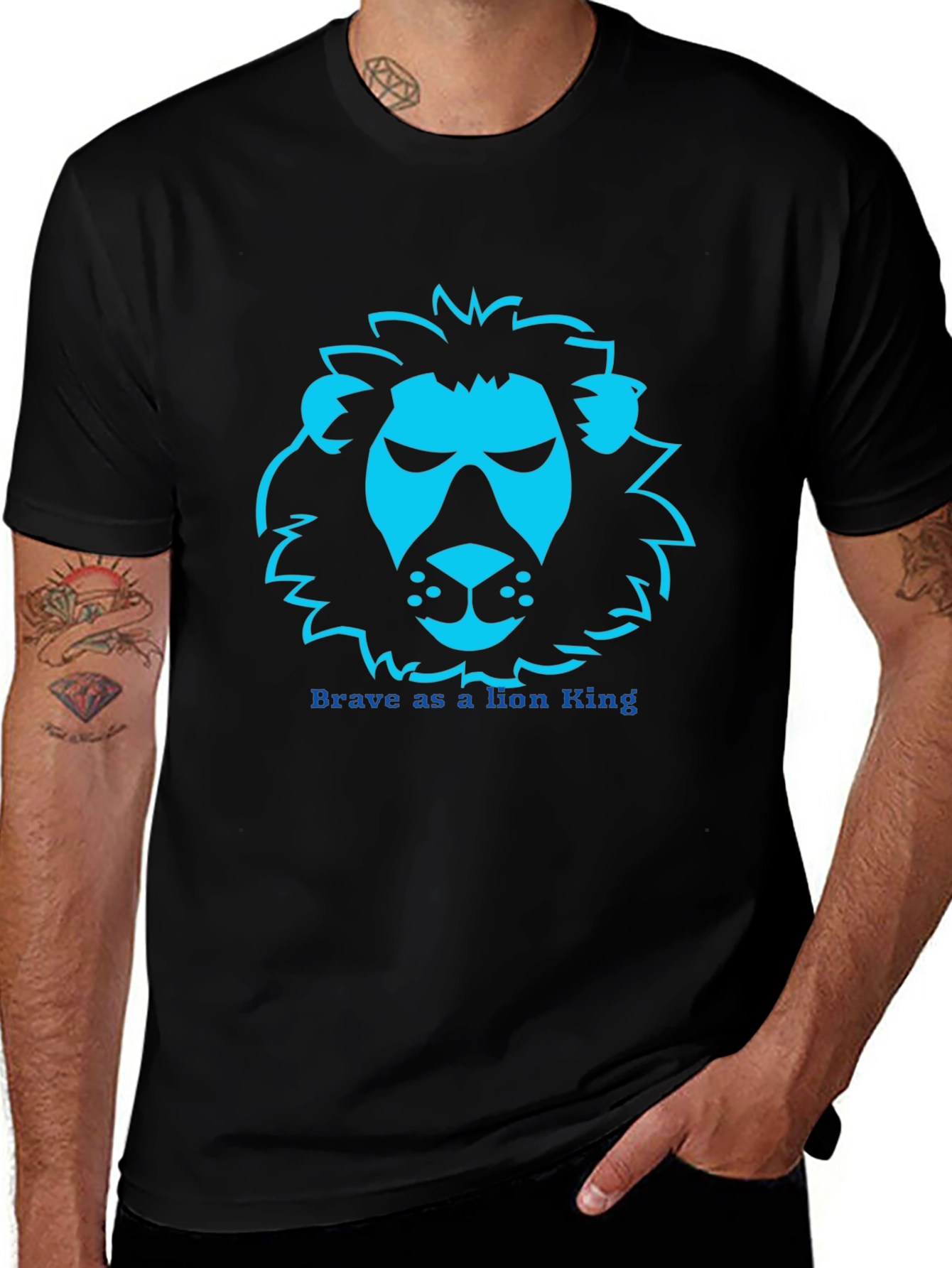 Lion King Brave T-Shirt - Black Graphic Tee