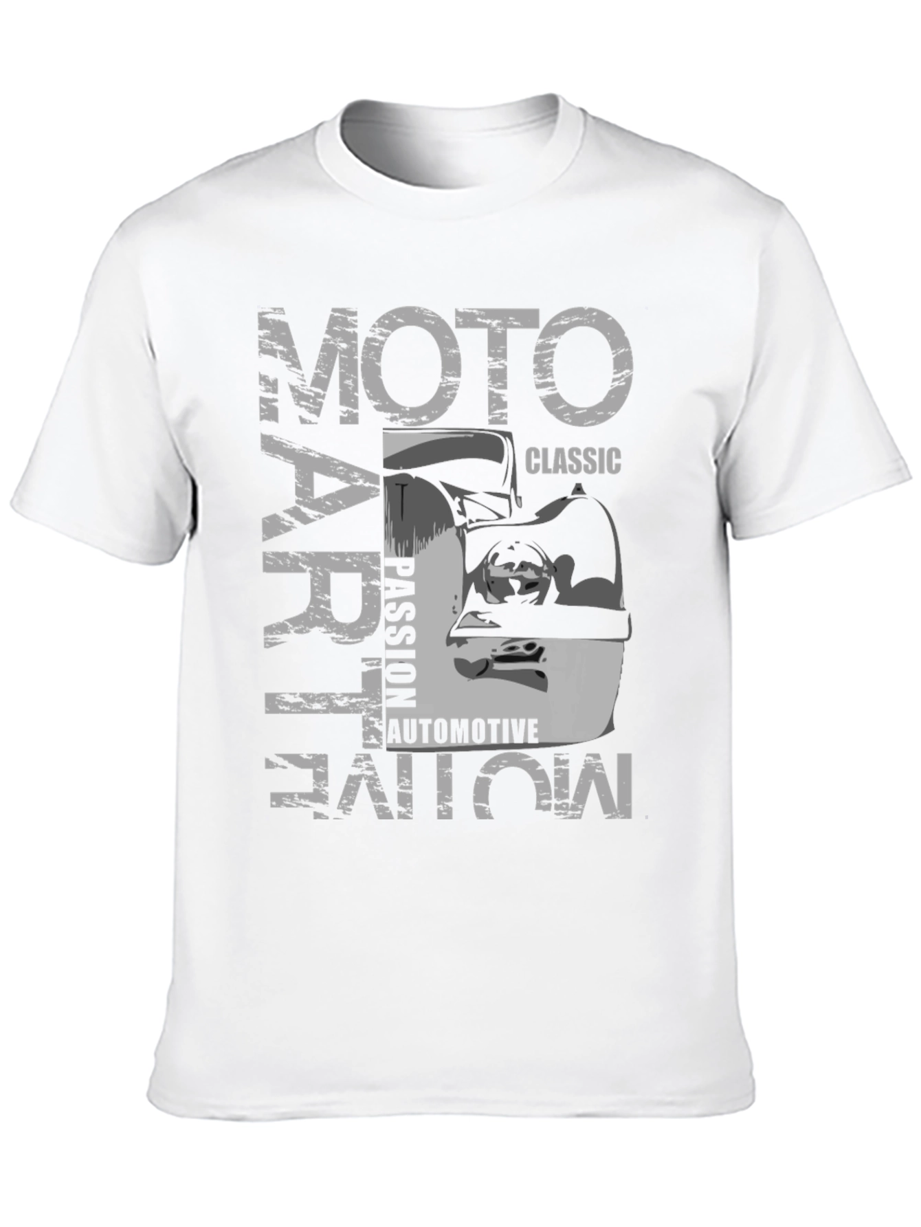 Moto Art Classic Automotive Black Graphic T-Shirt
