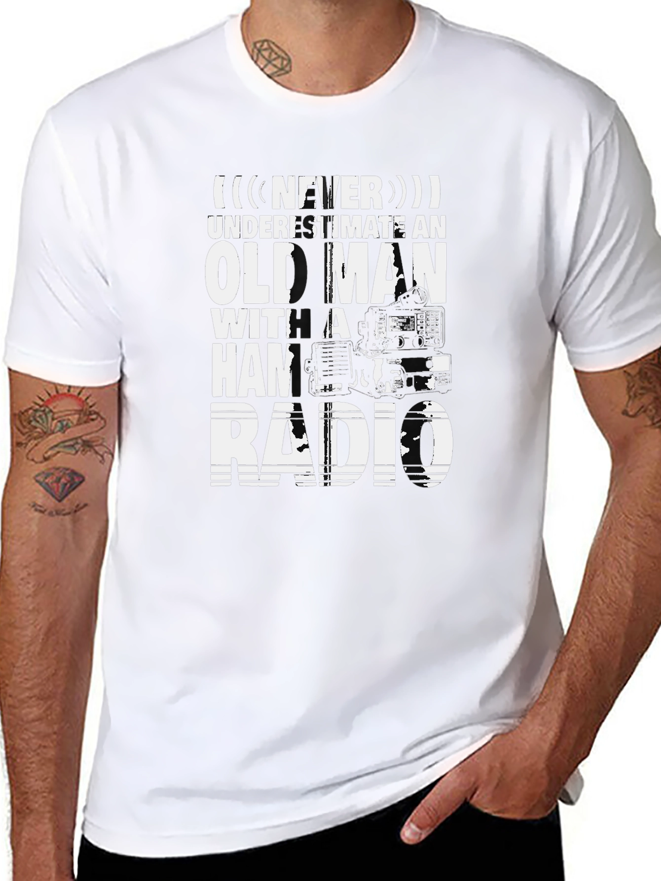 Old Man Ham Radio T-Shirt: Never Underestimate