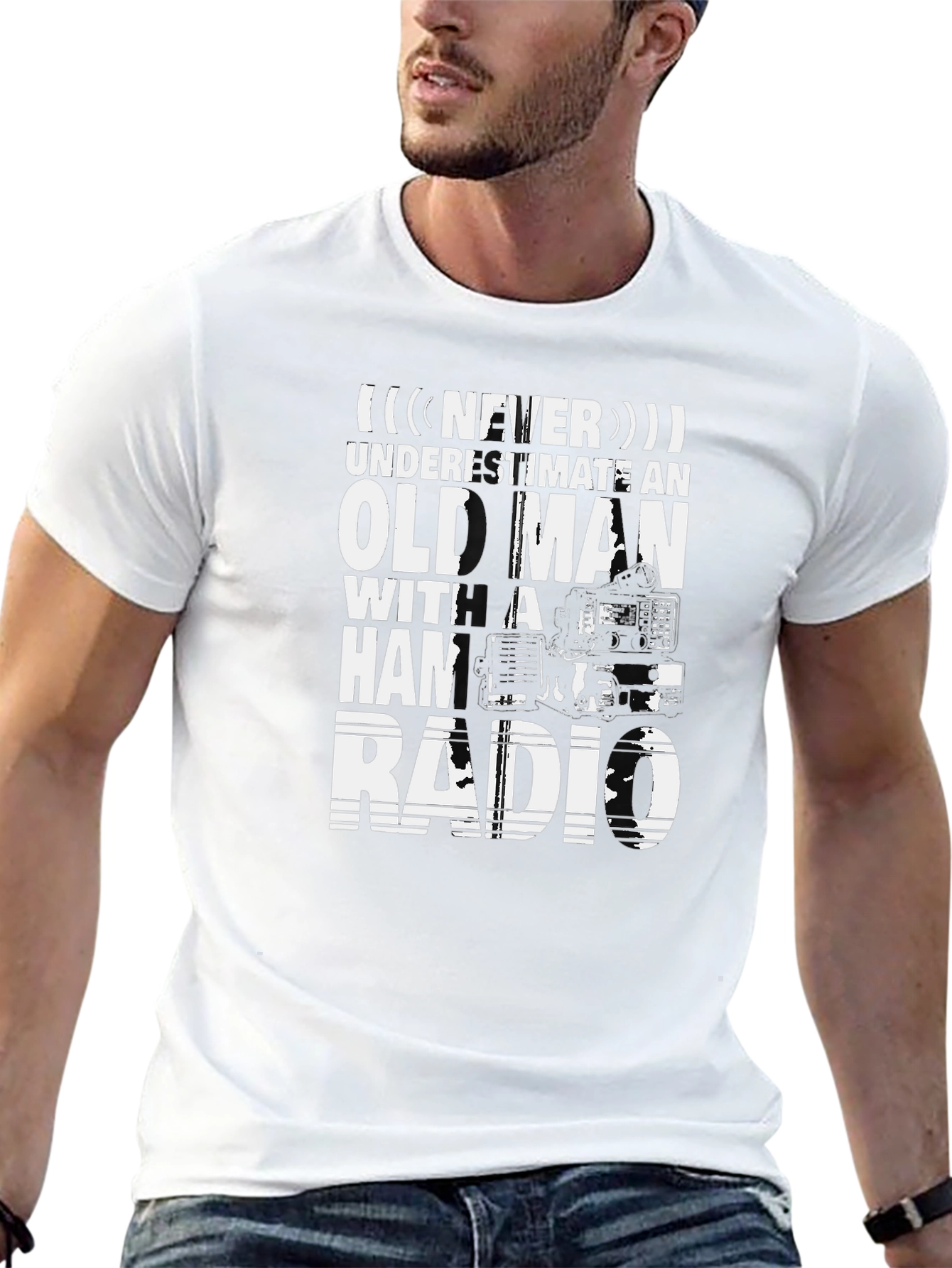 Old Man Ham Radio T-Shirt: Never Underestimate