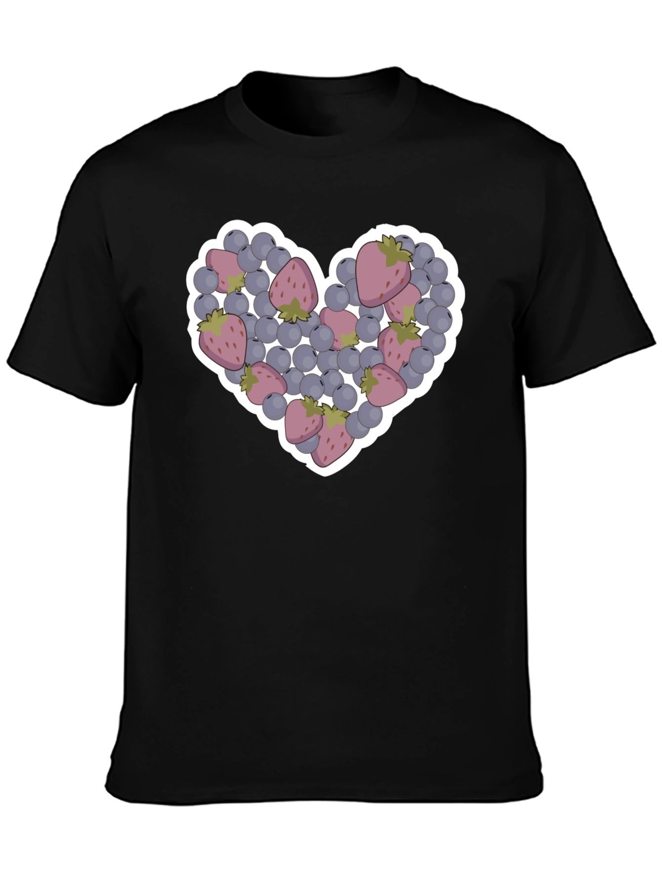 Berry Heart Graphic Tee - Cute Fruit T-Shirt
