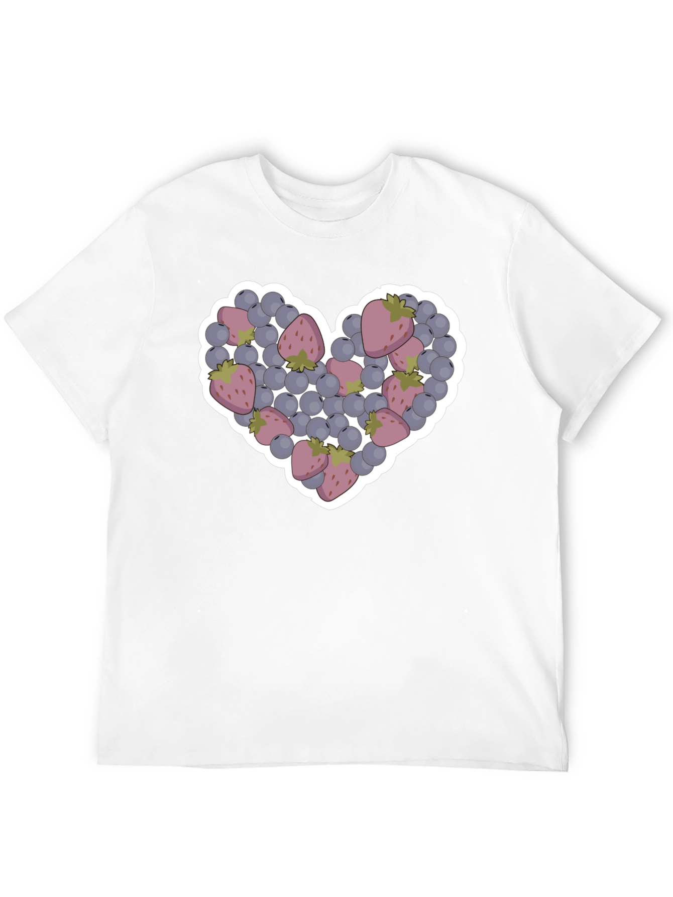 Berry Heart Graphic Tee - Cute Fruit T-Shirt