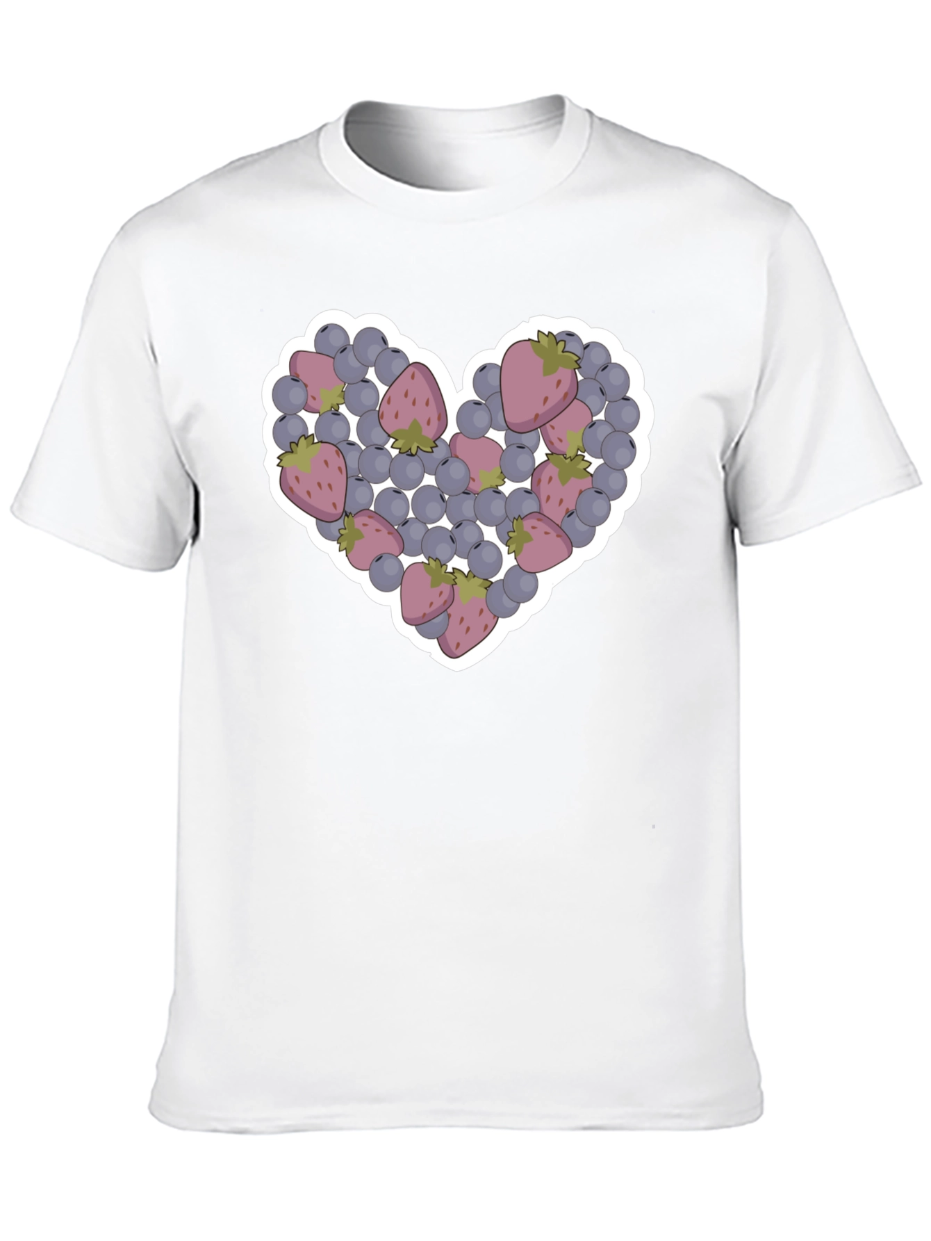 Berry Heart Graphic Tee - Cute Fruit T-Shirt