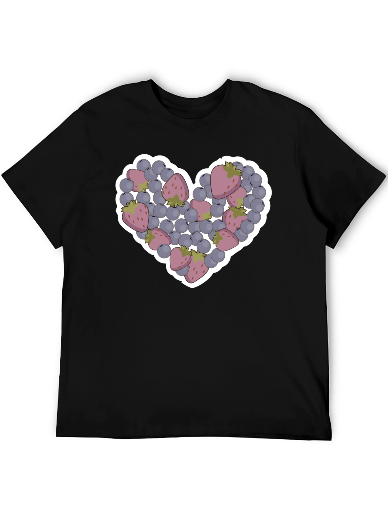 Berry Heart Graphic Tee - Cute Fruit T-Shirt