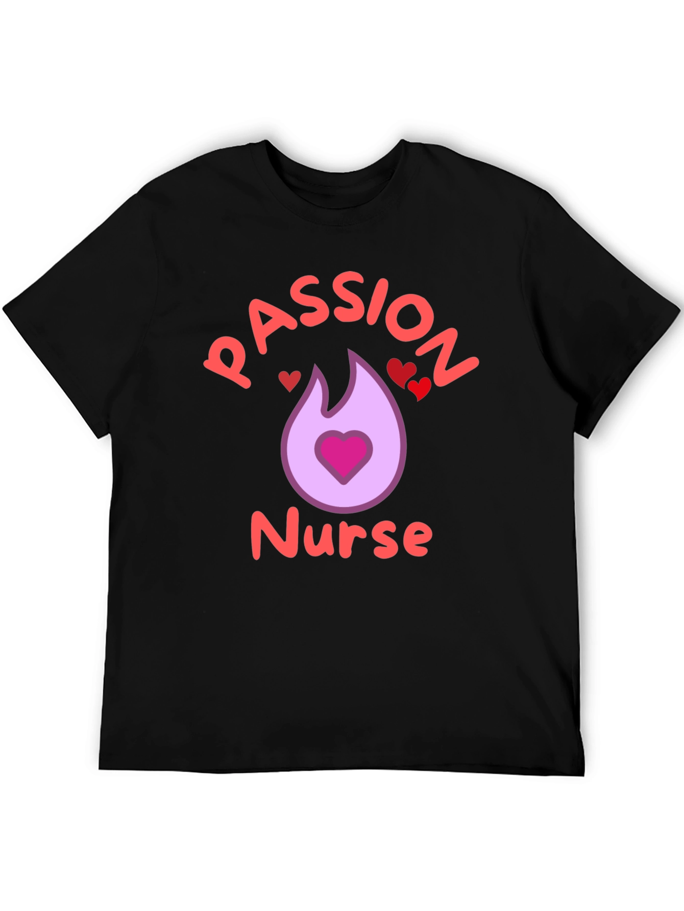 Passion Nurse Black Graphic T-Shirt