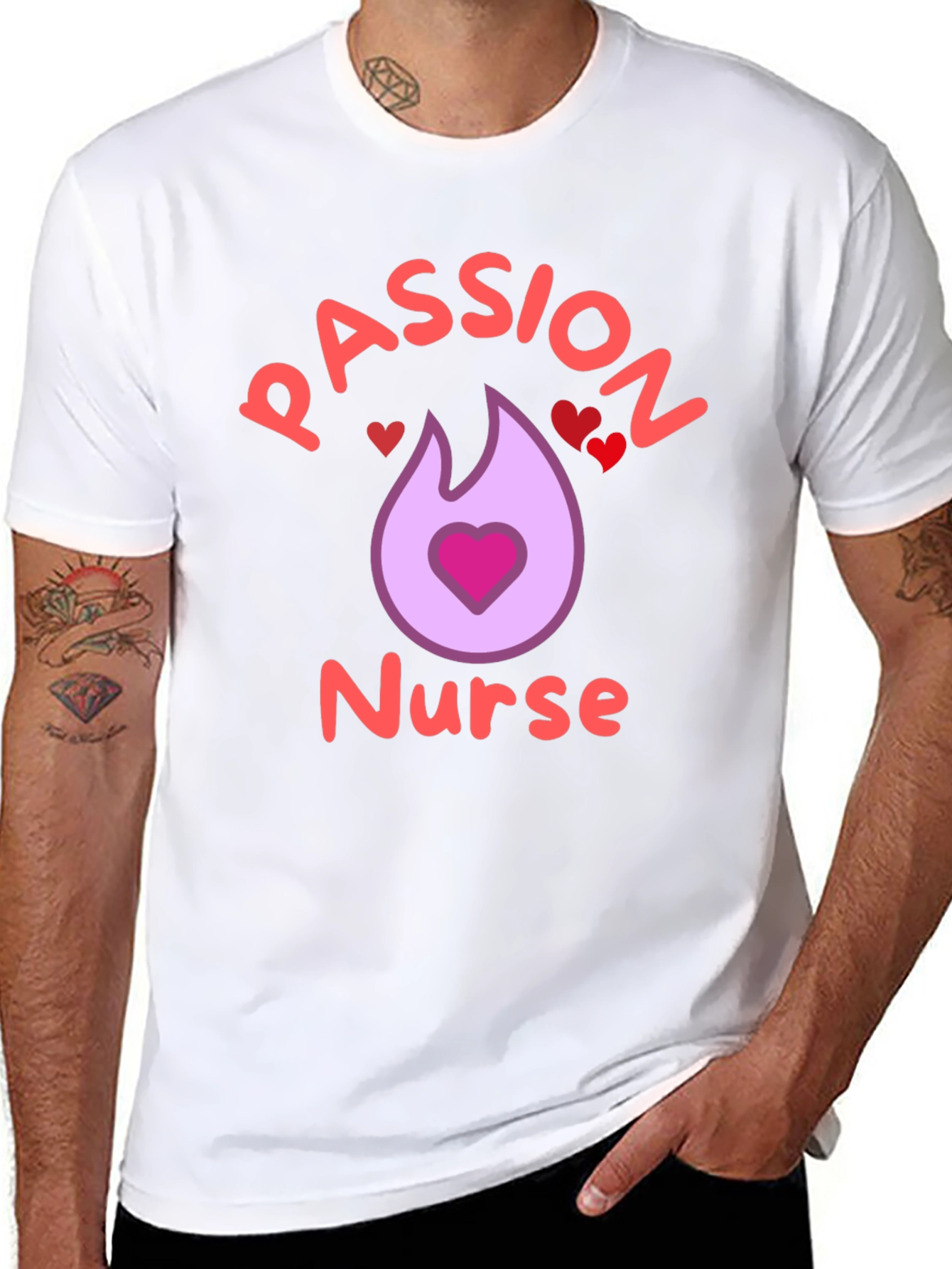 Passion Nurse Black Graphic T-Shirt