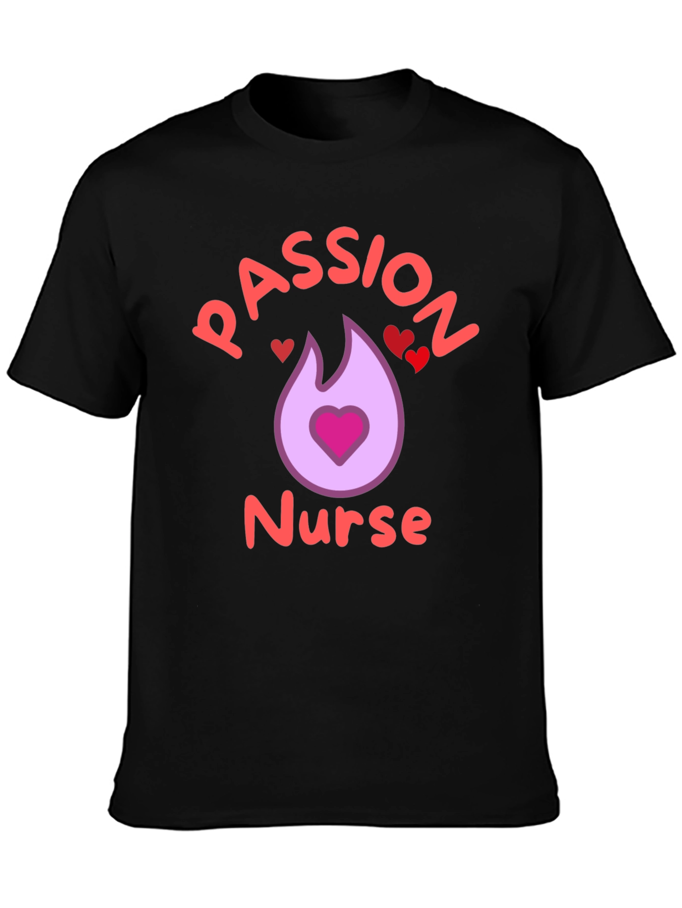 Passion Nurse Black Graphic T-Shirt