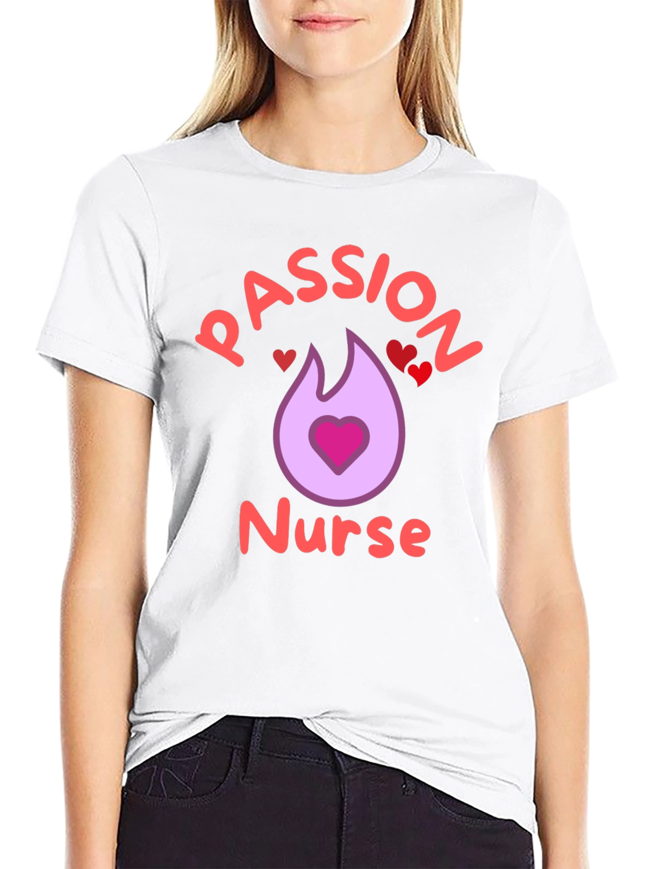 Passion Nurse Black Graphic T-Shirt