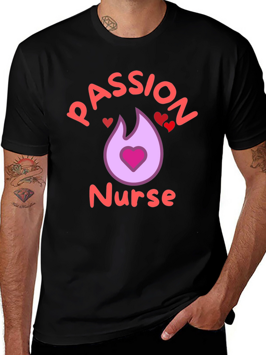 Passion Nurse Black Graphic T-Shirt