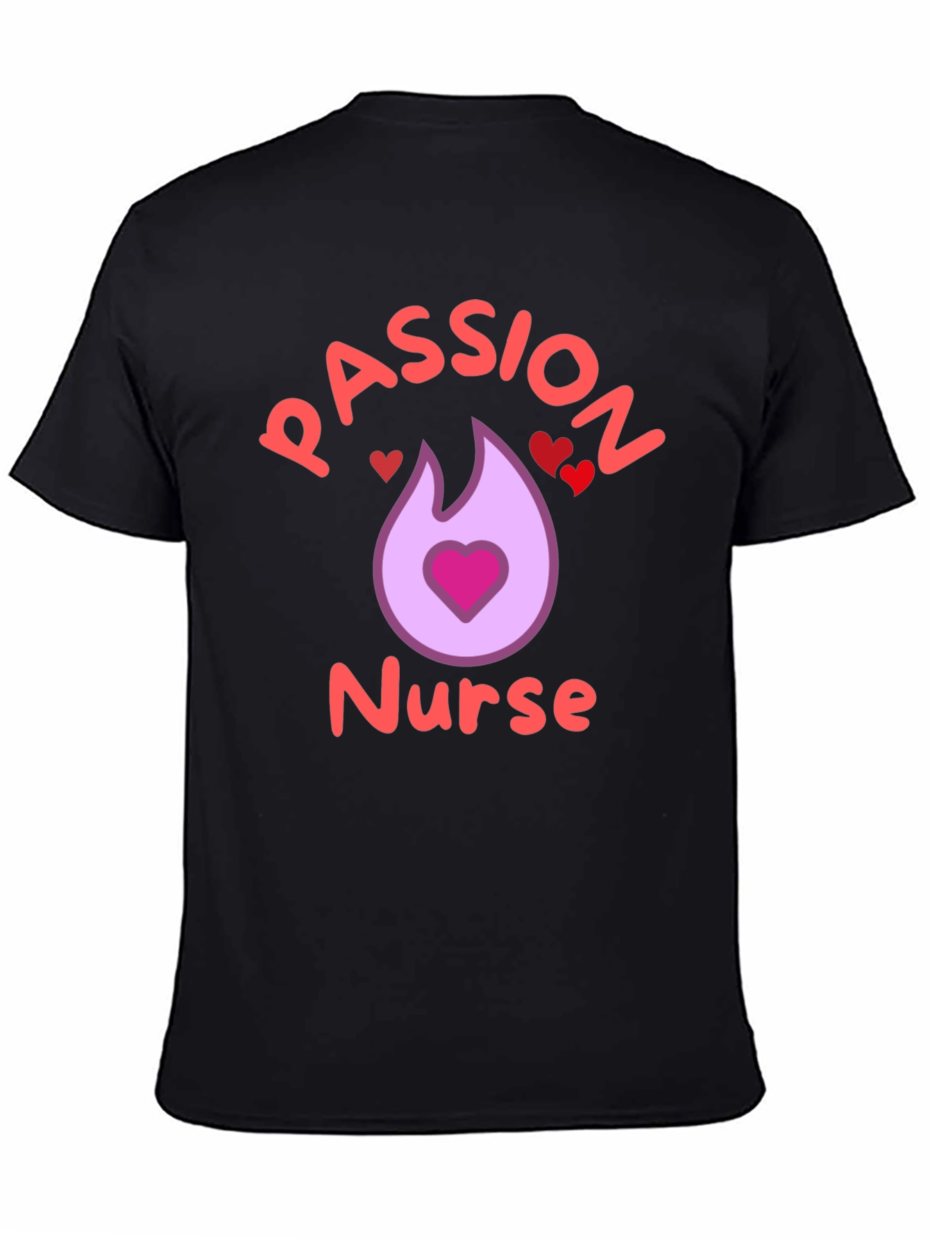 Passion Nurse Black Graphic T-Shirt