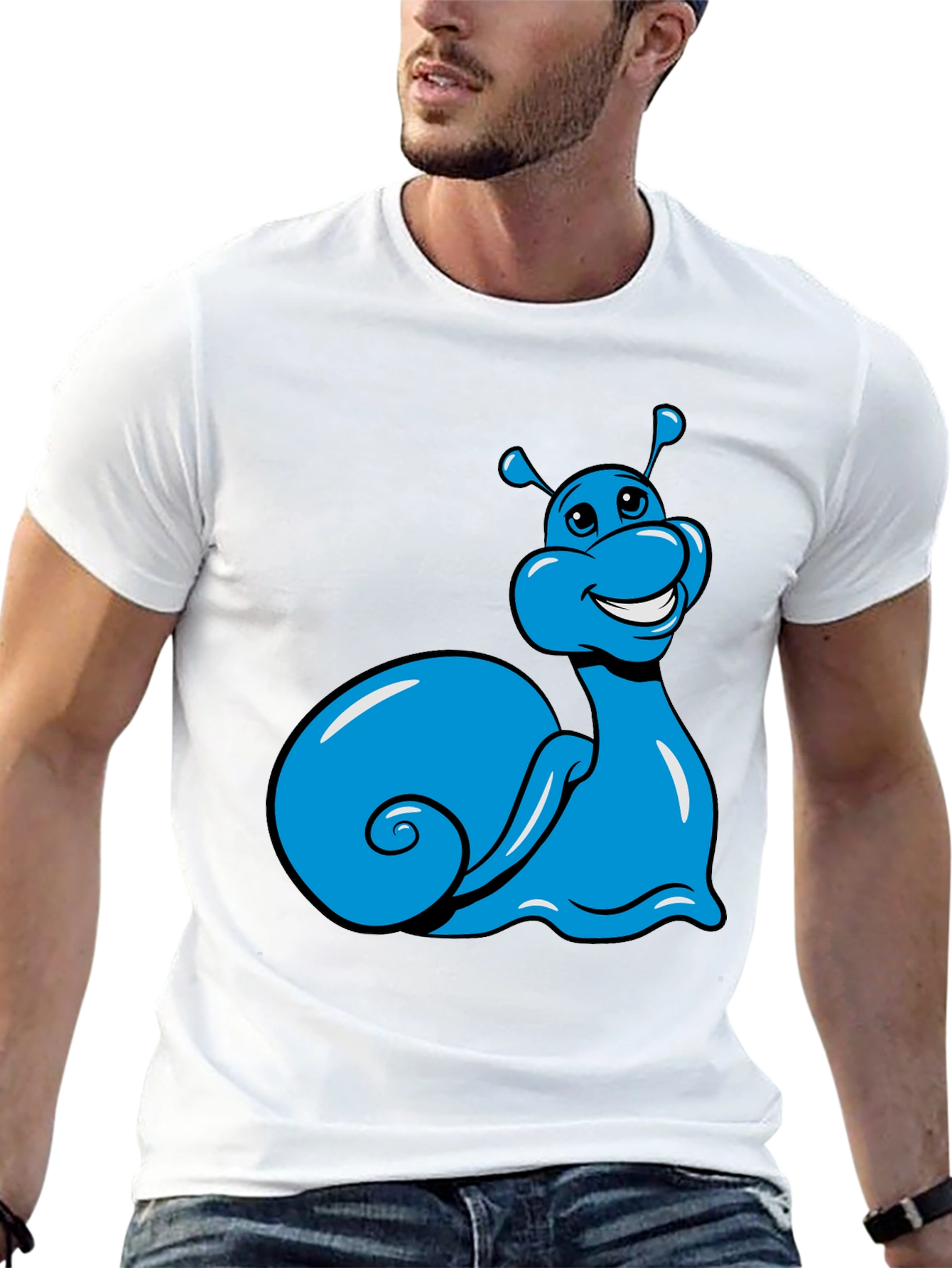 Blue Snail Graphic Tee - Black Casual T-Shirt