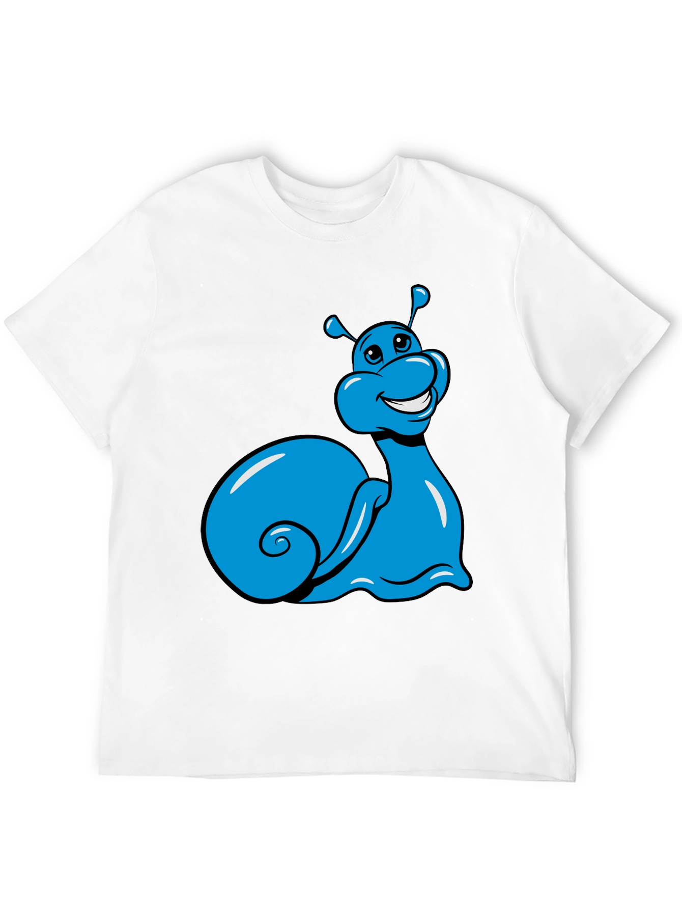 Blue Snail Graphic Tee - Black Casual T-Shirt