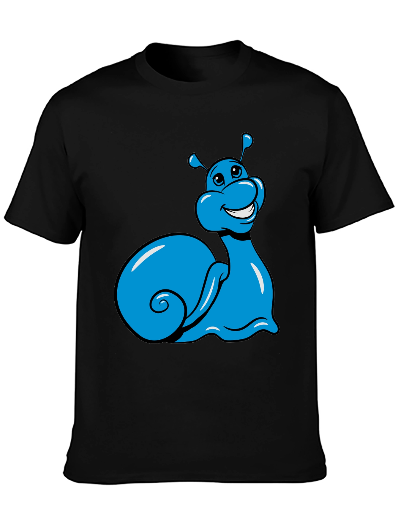 Blue Snail Graphic Tee - Black Casual T-Shirt