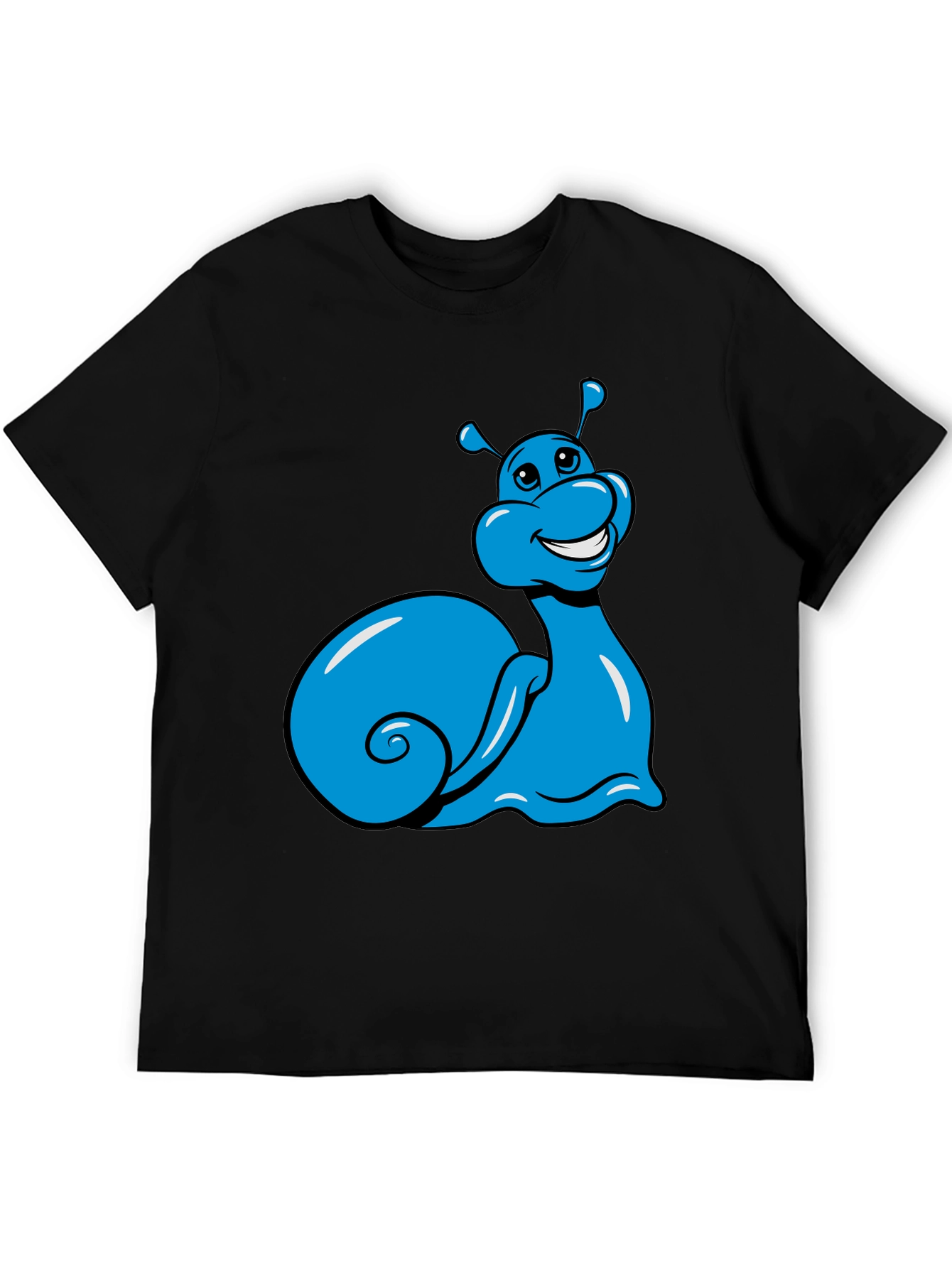 Blue Snail Graphic Tee - Black Casual T-Shirt