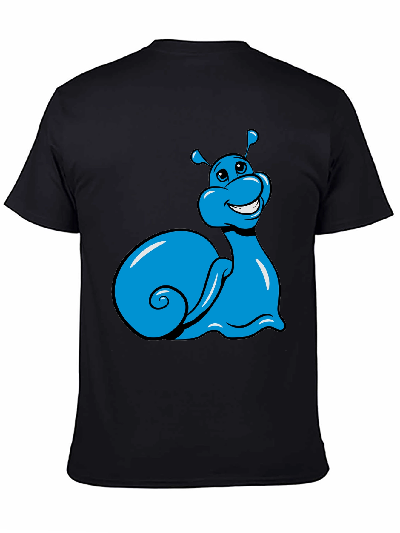 Blue Snail Graphic Tee - Black Casual T-Shirt